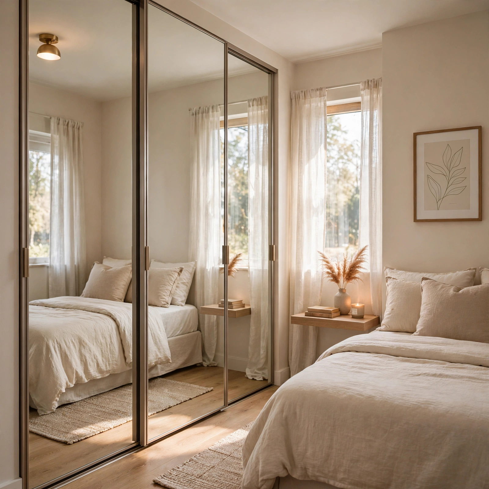 Mirrored Closet Doors for Small Bedroom