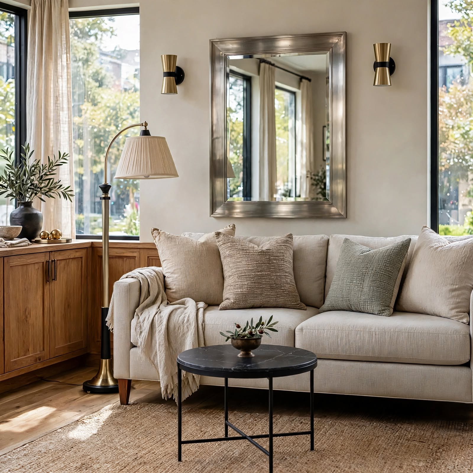 14. Mixed Metal Decor Accents for Apartment Inspiration