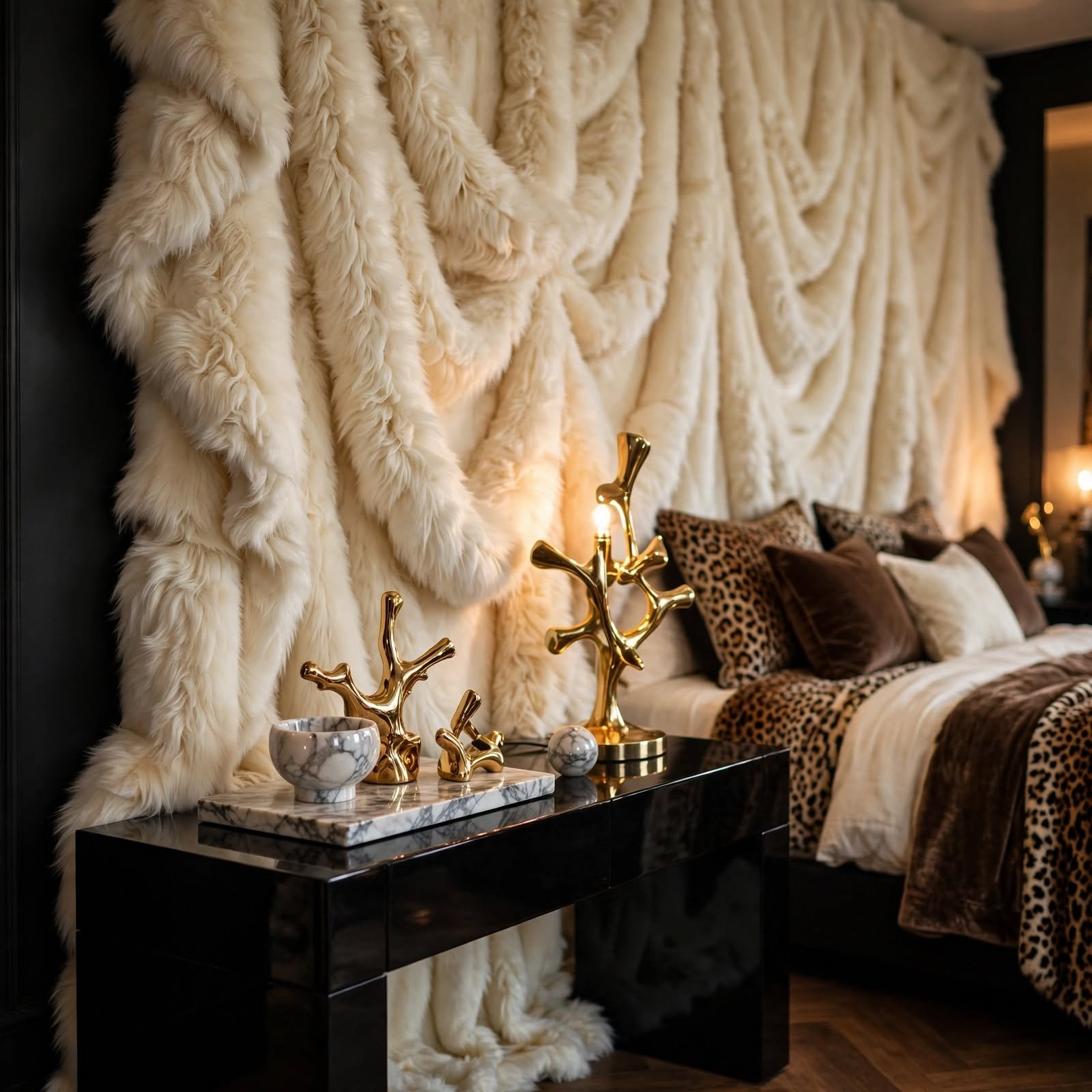 2. Mob Wife Faux Fur Wall Drape for Wall Decor Aesthetic