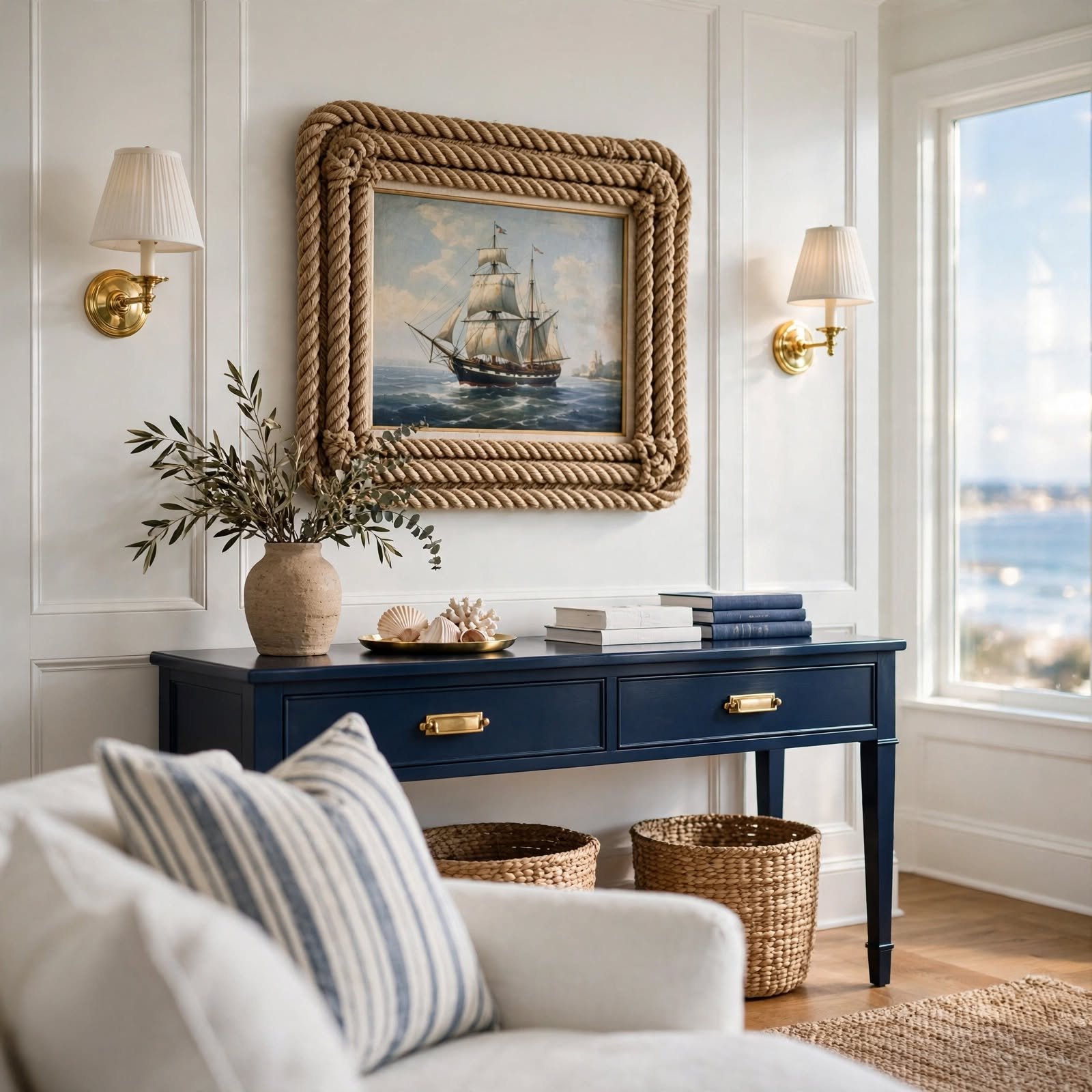 8. Nautical Prep Rope Trim Frame for Wall Decor Aesthetic
