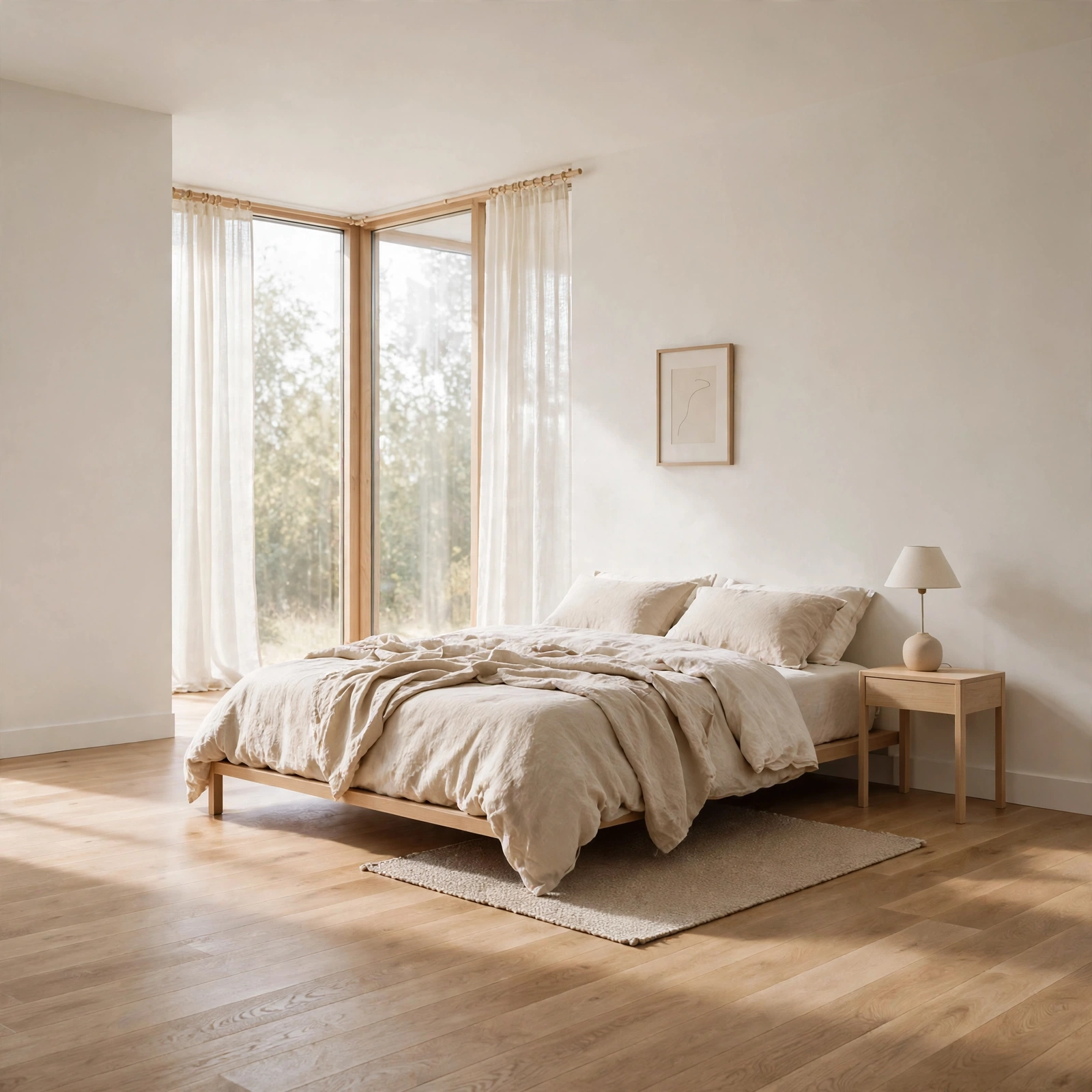 7. Negative Space Layout for Minimalist Bedroom
