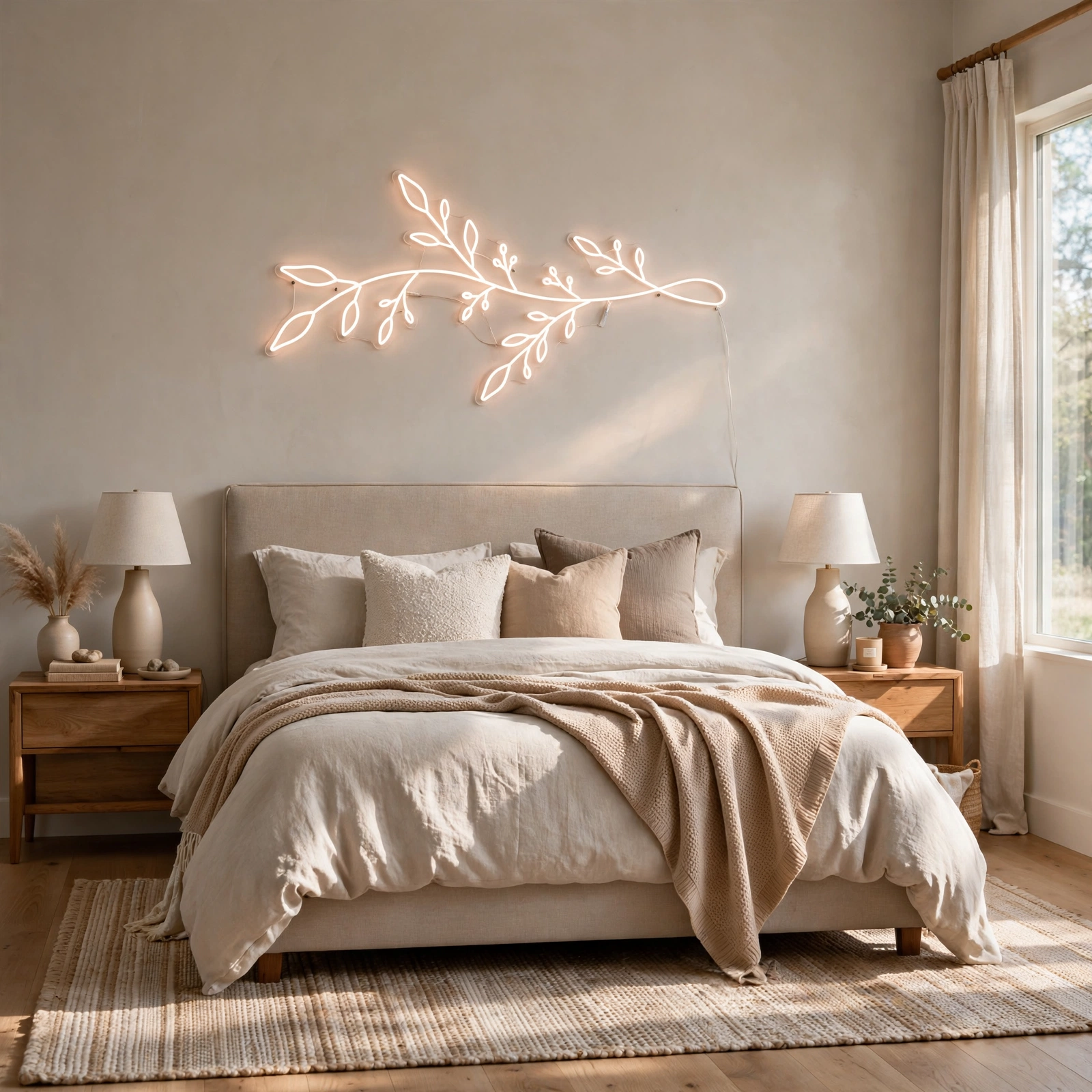 9. Neon Line Art Sign for Wall Decor Bedroom