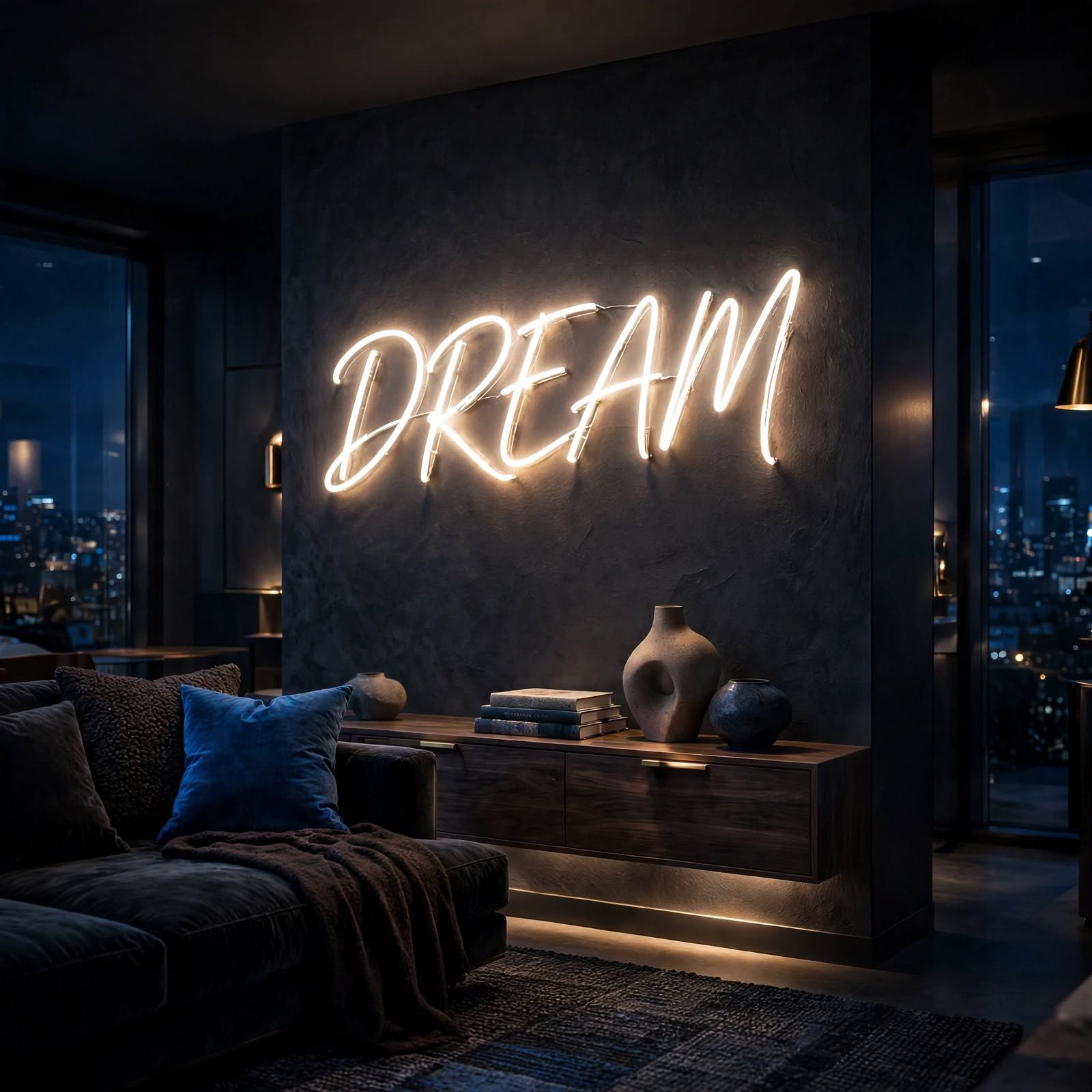 16. Neon Word Art for Wall Decor