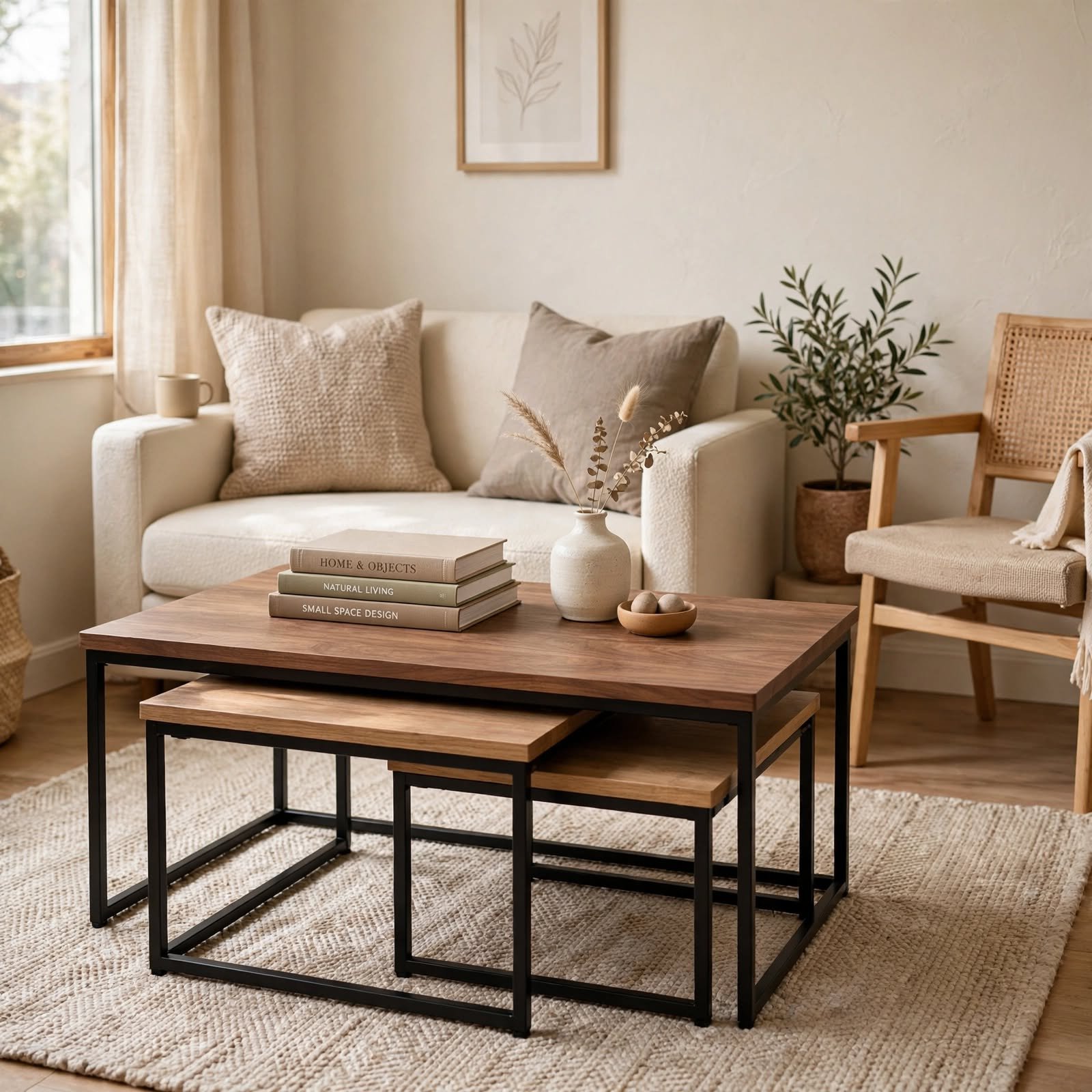6. Nesting Coffee Table Set for Small Apartment Decorating