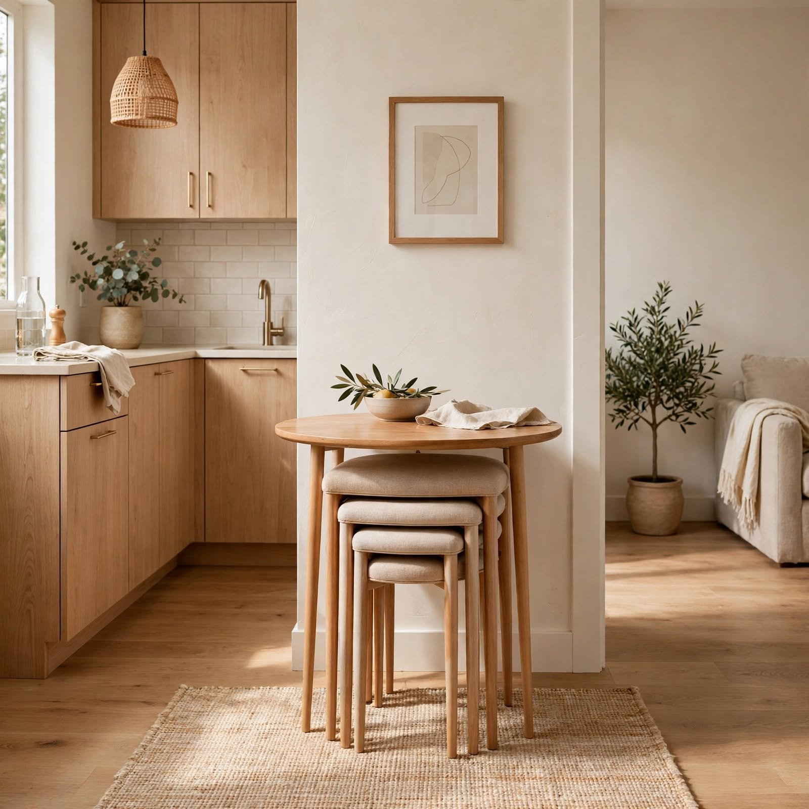 9. Nesting Dining Stools for Small Apartment Living
