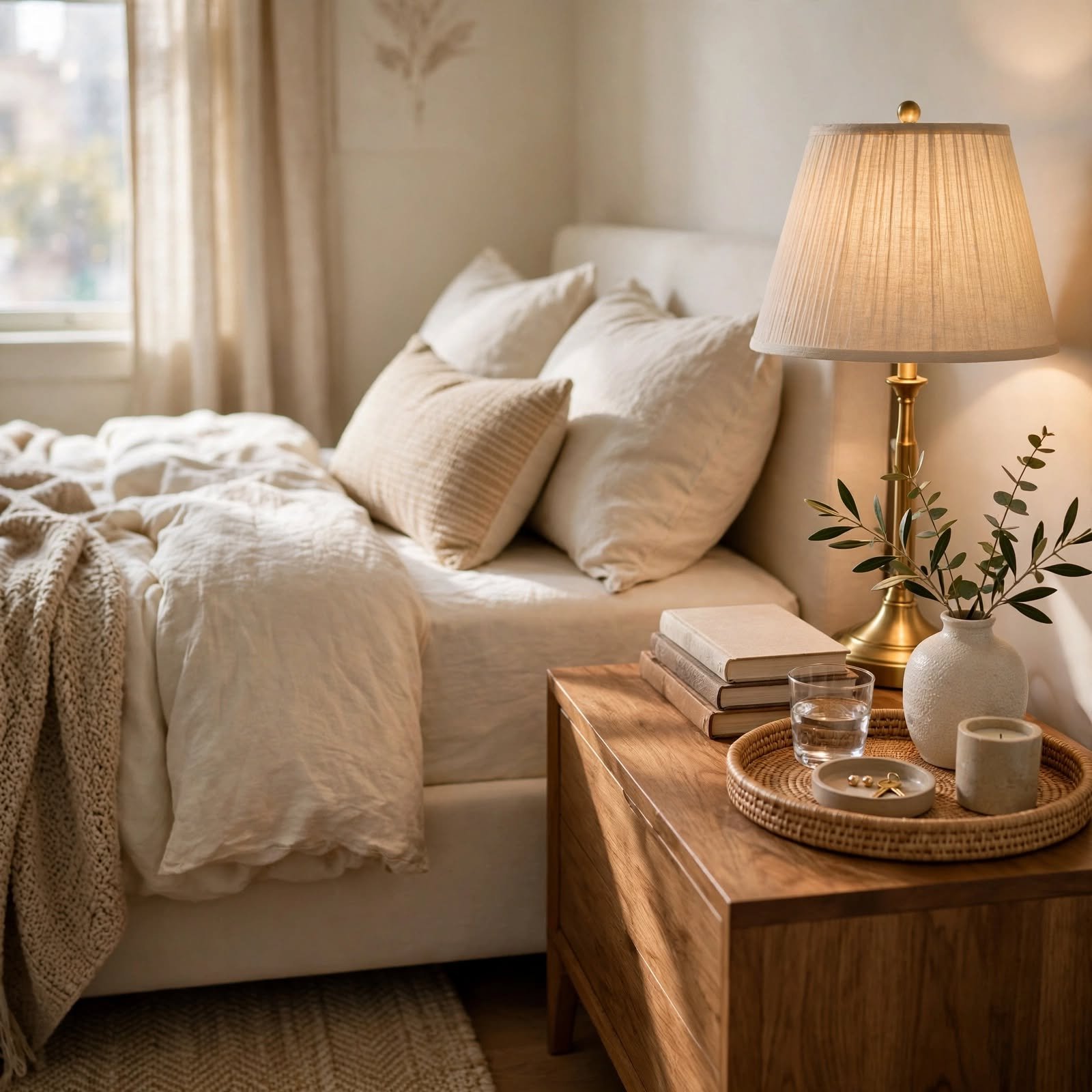14. Nightstand Styling Formula for Apartment Decor Inspiration