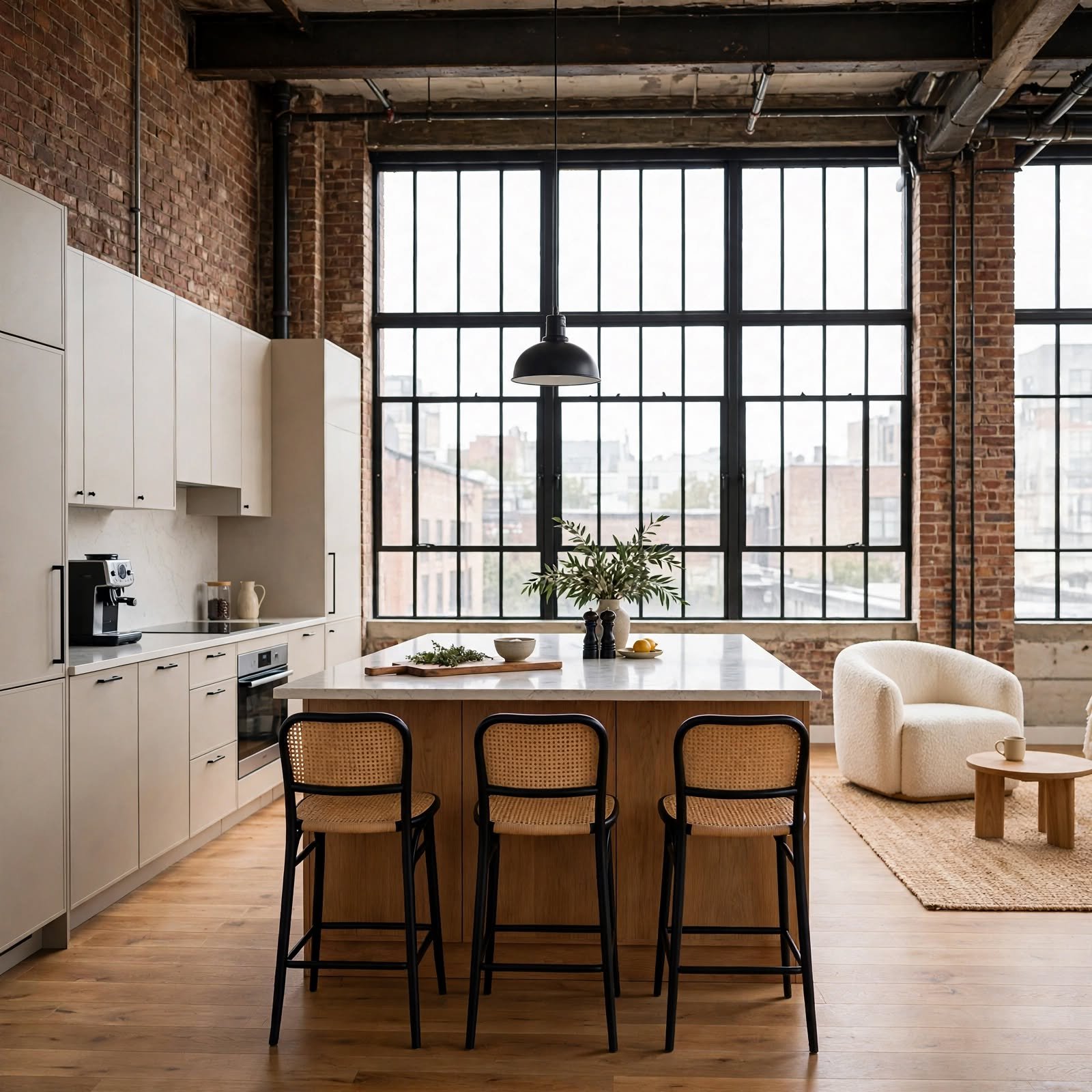 5. Open Concept Kitchen Island for Loft Apartment