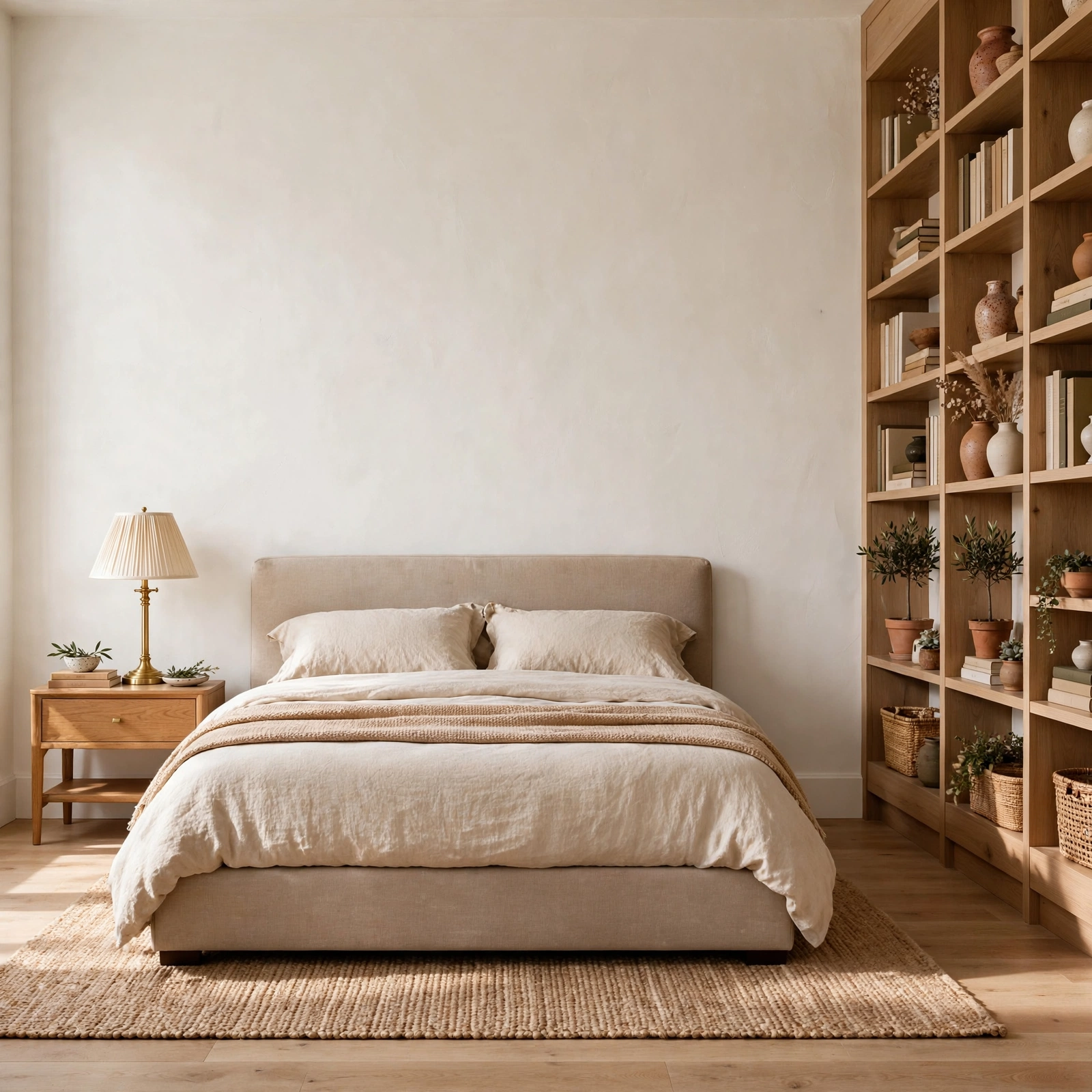 12. Open Shelving Display Wall for Bedroom Design Ideas