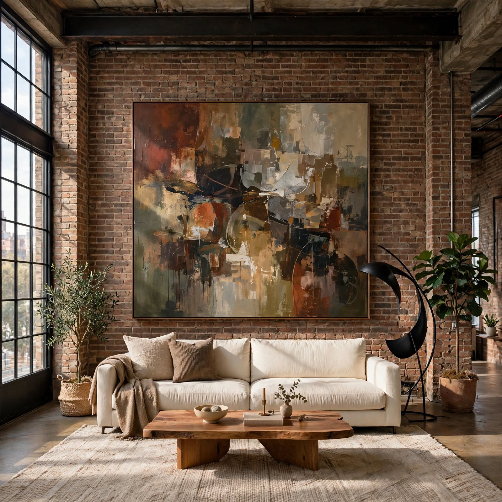 9. Oversized Statement Art for Loft Apartment