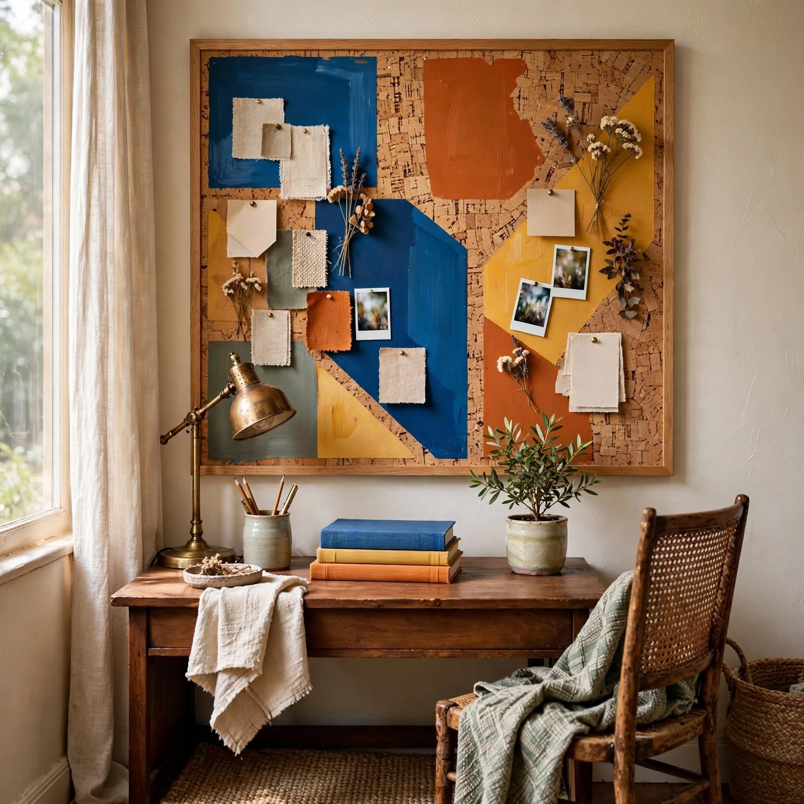14. Painted Wine Cork Board for DIY Wall Decor