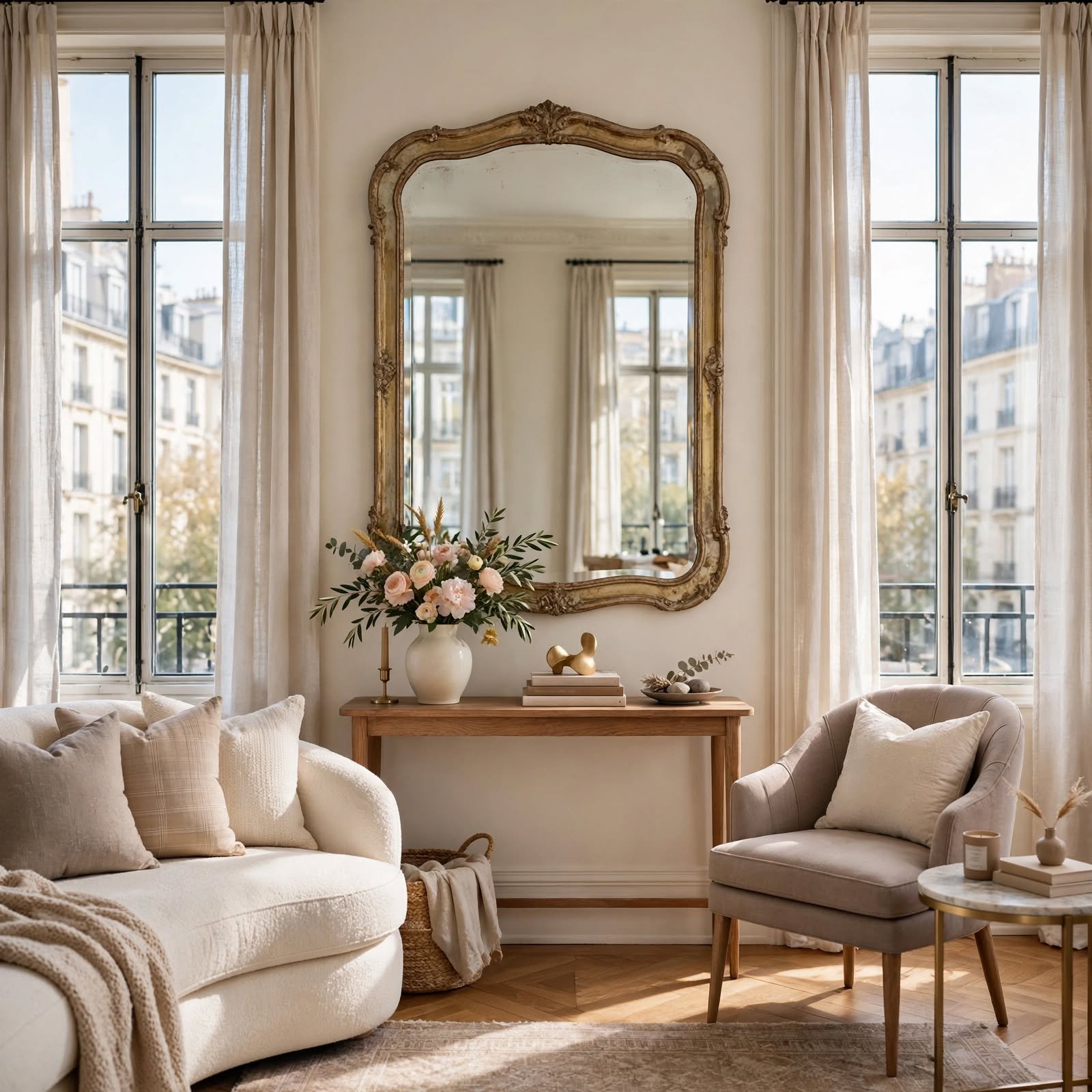 6. Parisian Chic Mirror for Apartment Aesthetic Ideas