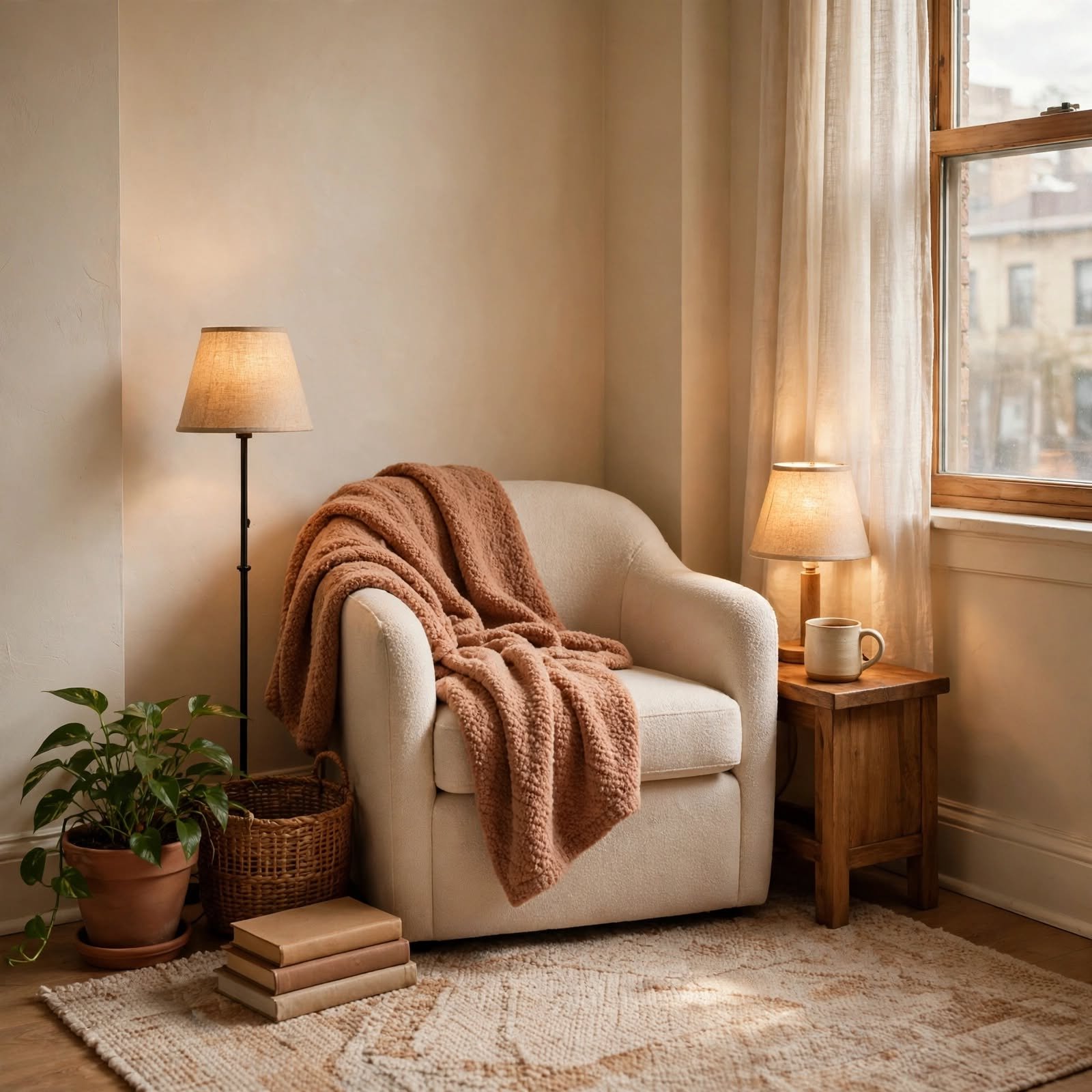 6. Reading Corner Setup for Cozy Apartment