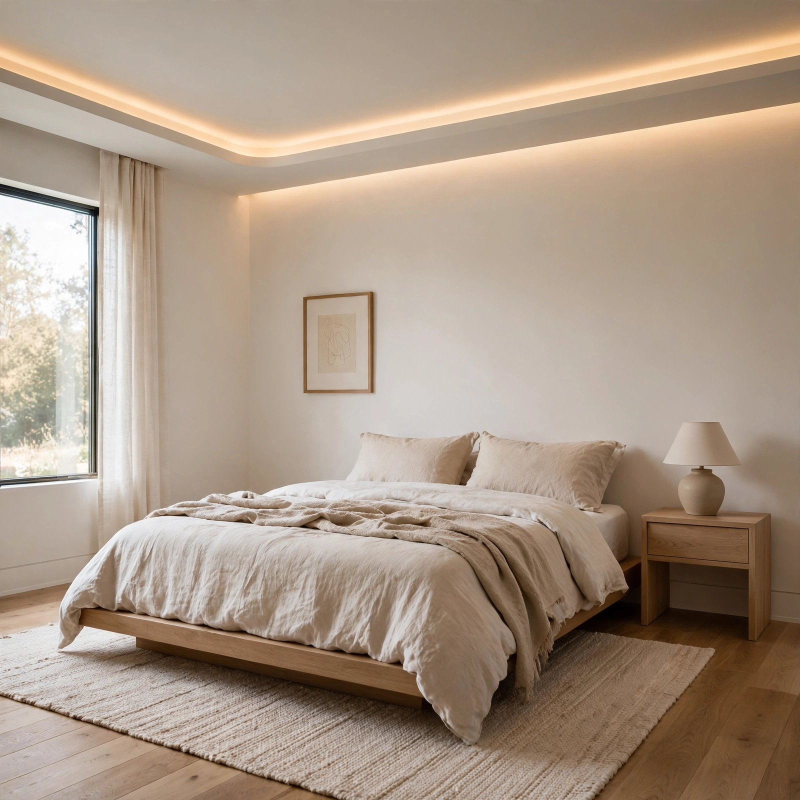 13. Recessed Lighting Strip for Minimalist Bedroom