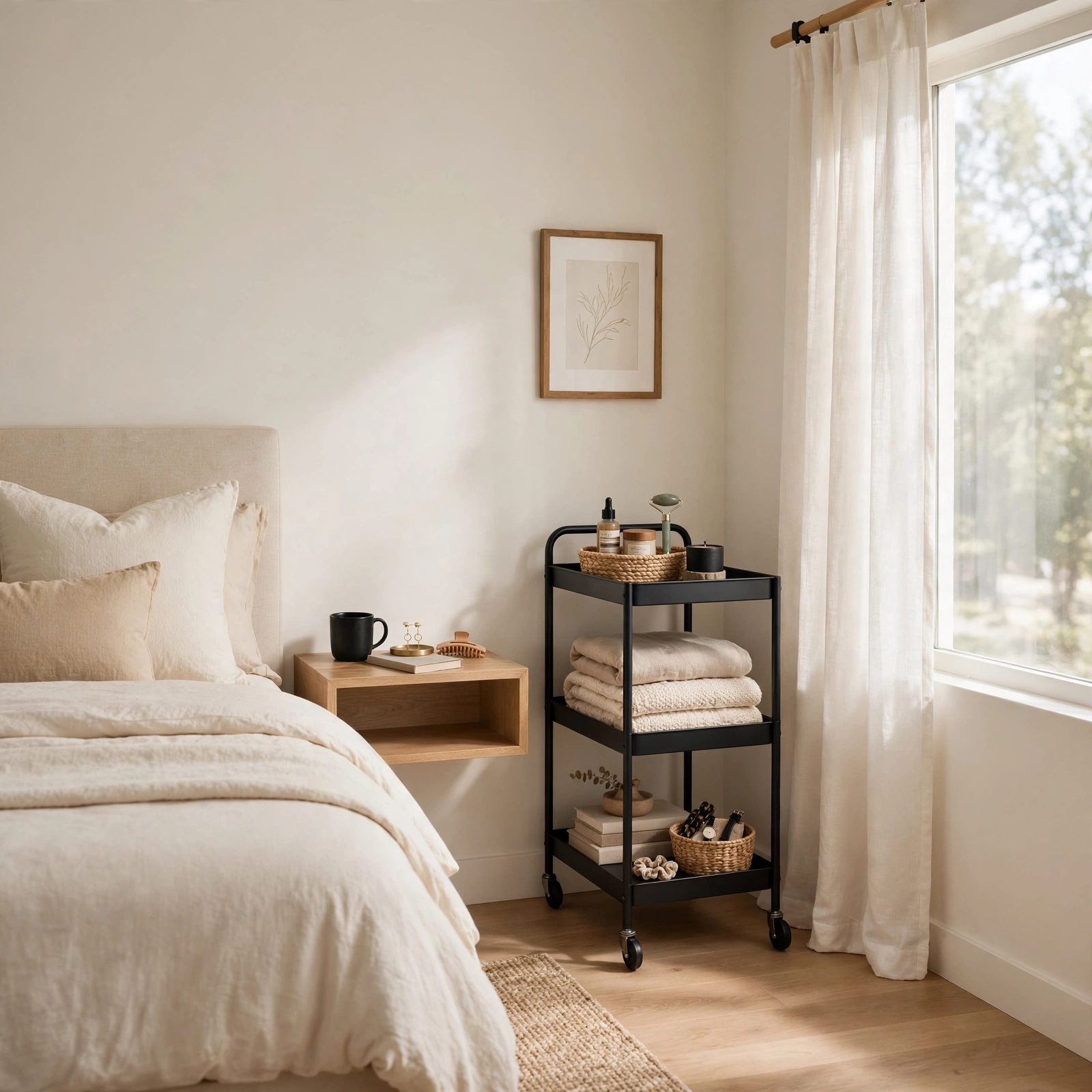 Rolling Storage Cart for Small Bedroom