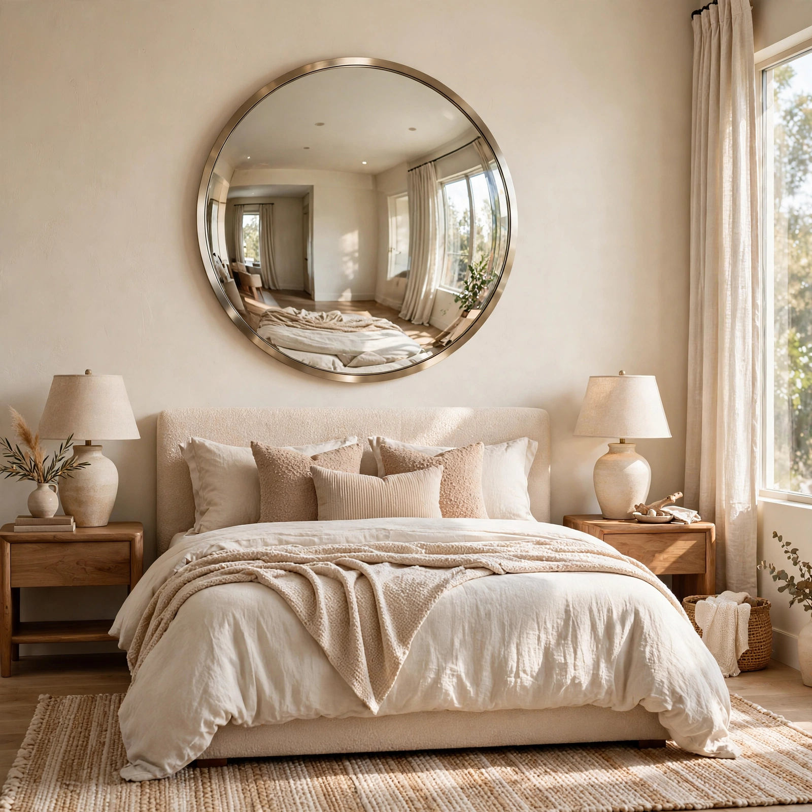 5. Round Convex Mirror for Wall Decor Bedroom