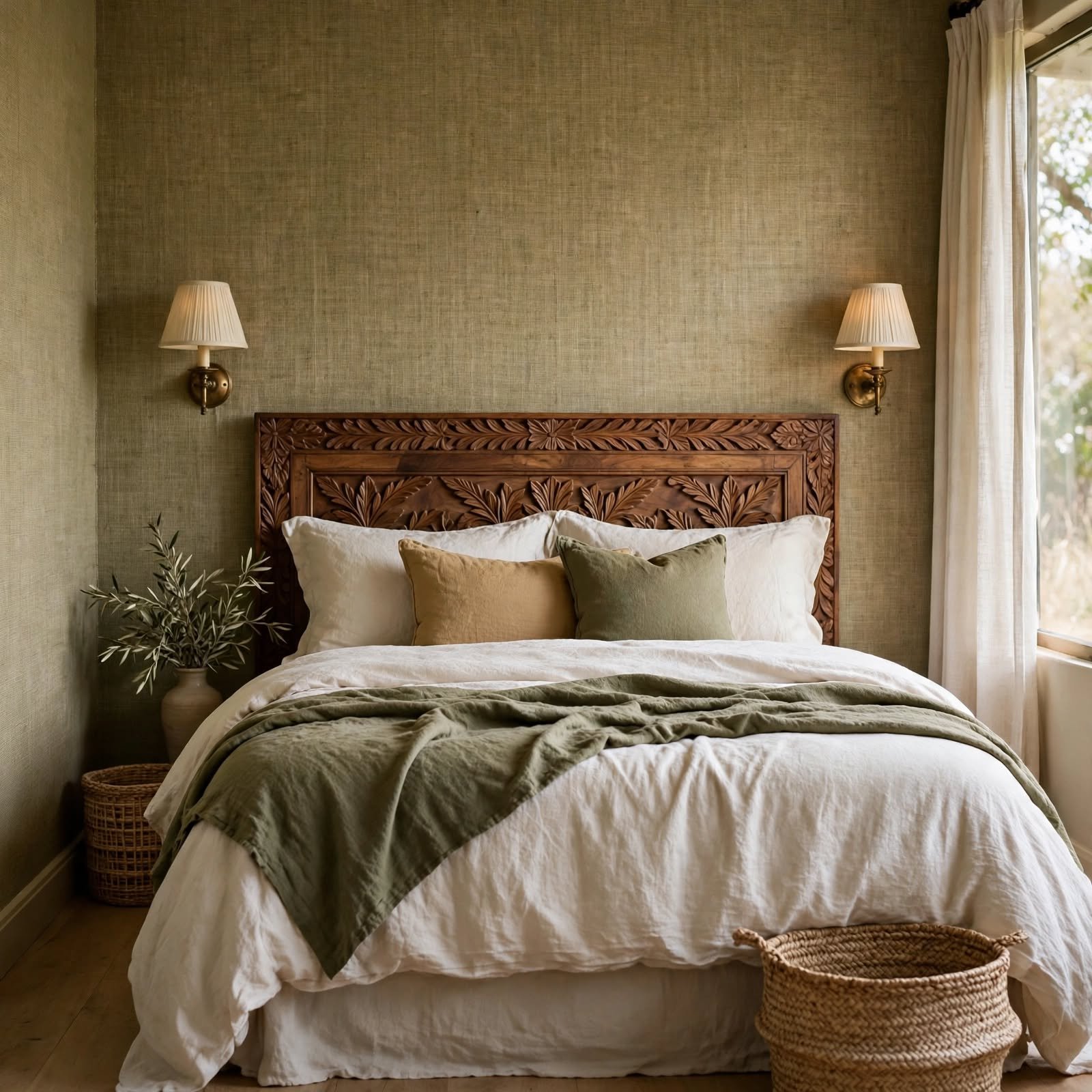 7. Safari Chic Grass Cloth Wallcovering for Wall Decor Aesthetic