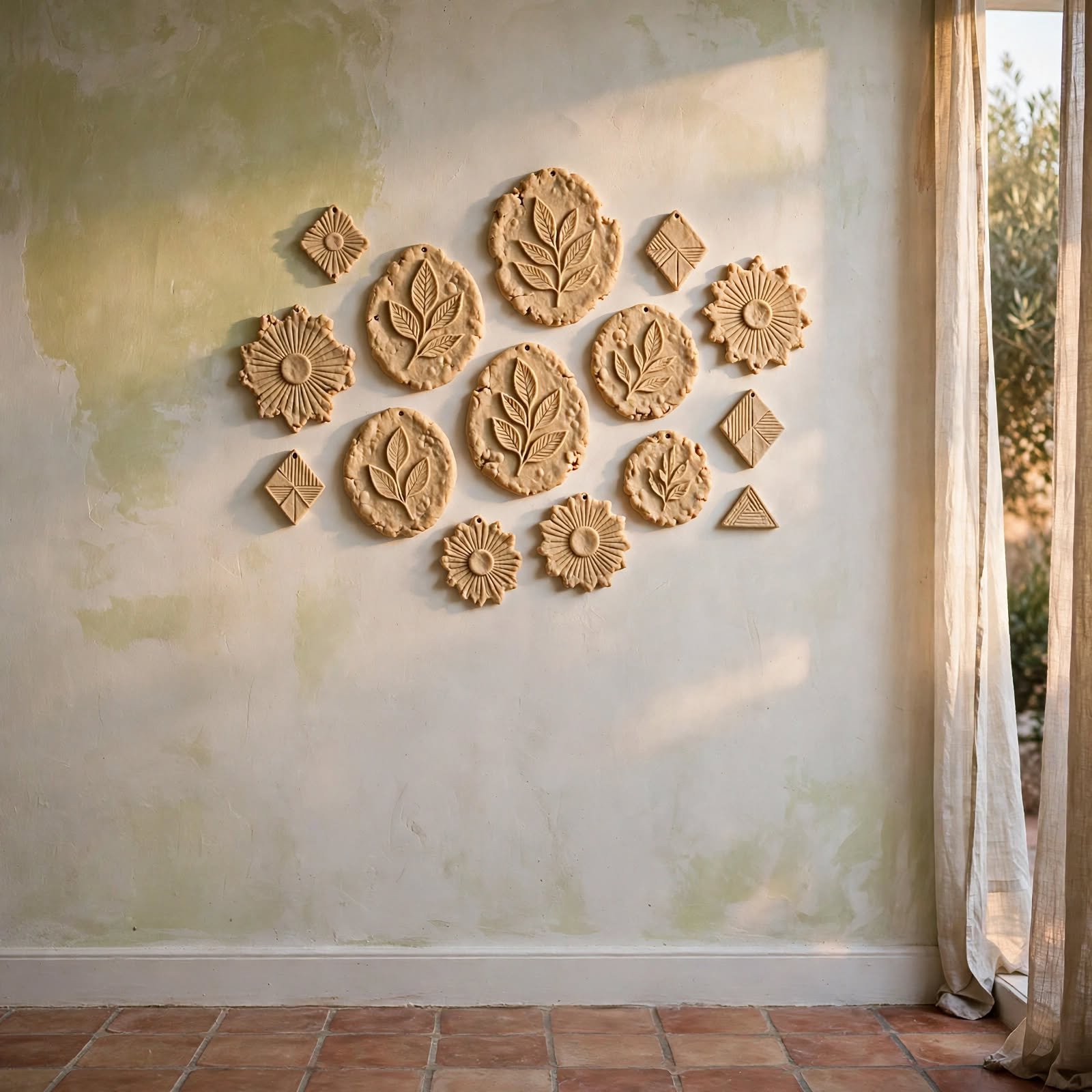 18. Salt Dough Wall Ornament Set for DIY Wall Decor