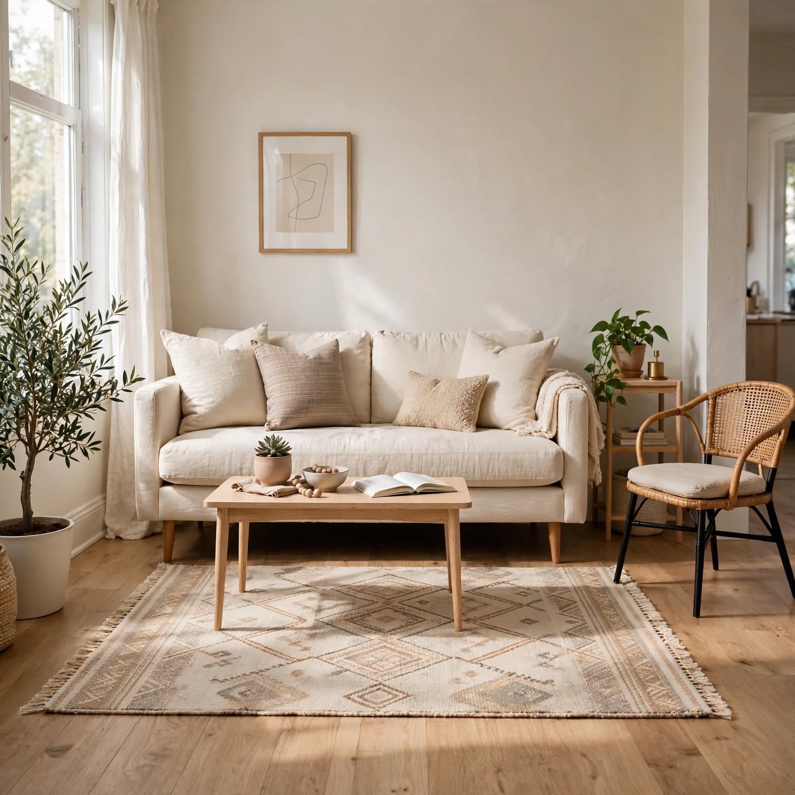 11. Scaled-Down Area Rug for Small Apartment Decorating