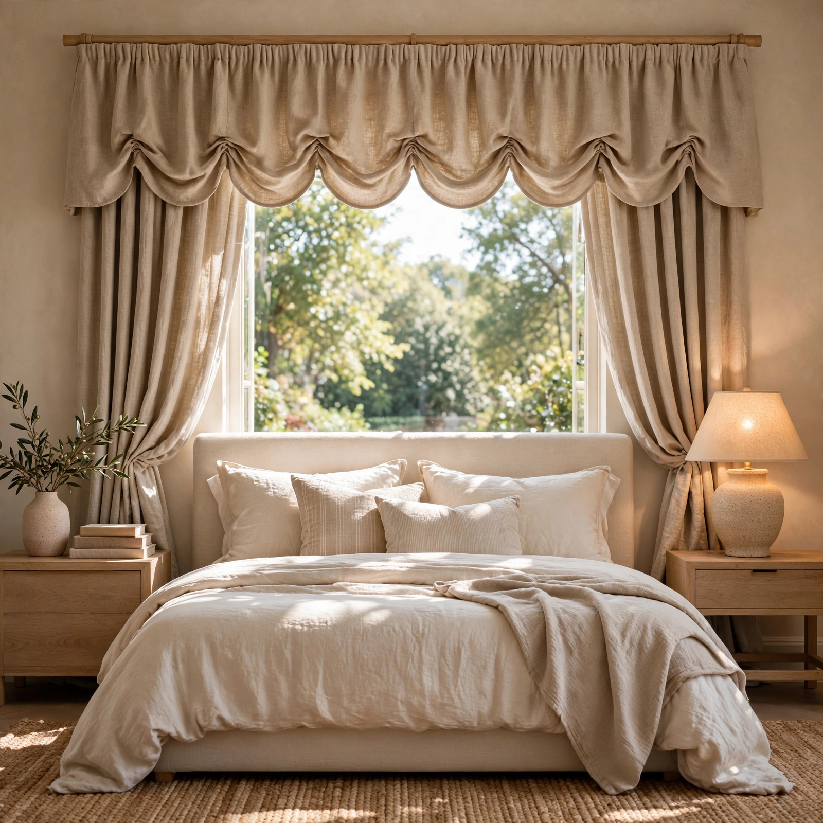 10. Scalloped Curtain Valance for Bedroom Decor