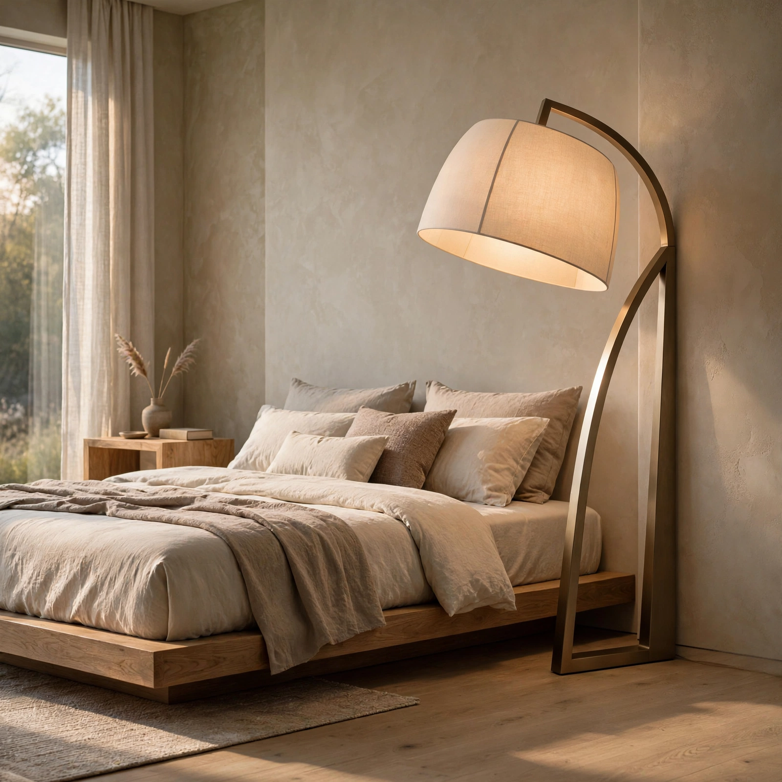 8. Sculptural Floor Lamp for Modern Bedroom