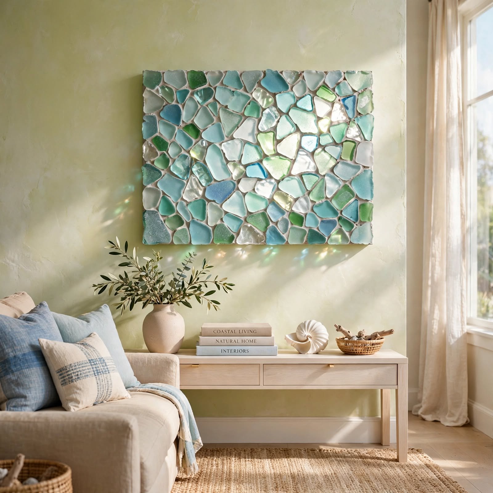 4. Sea Glass Mosaic Frame for Wall Decor DIY