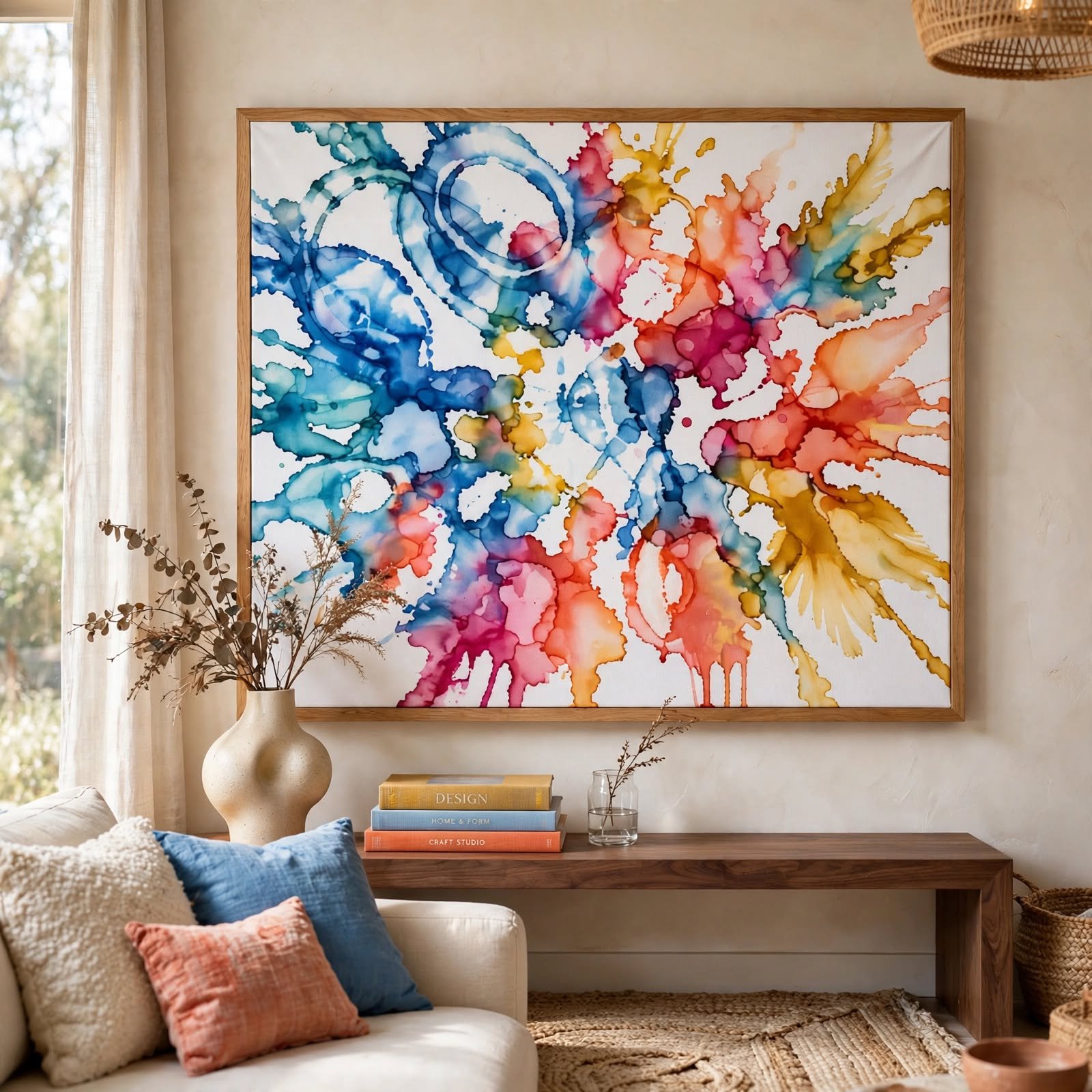 15. Sharpie Tie-Dye Fabric Art for Wall Decor DIY