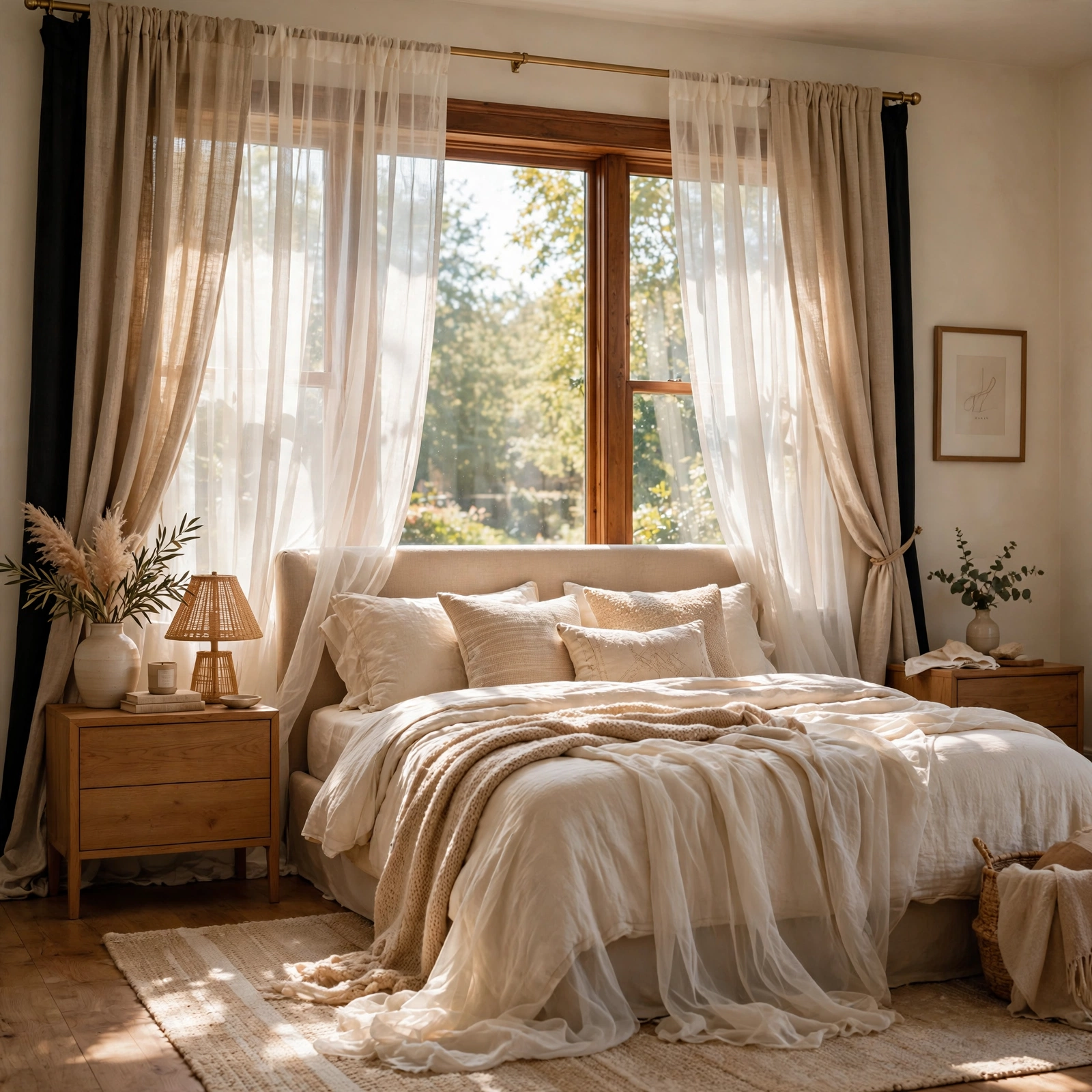 7. Sheer Curtain Layer for Room Decor Ideas Bedroom