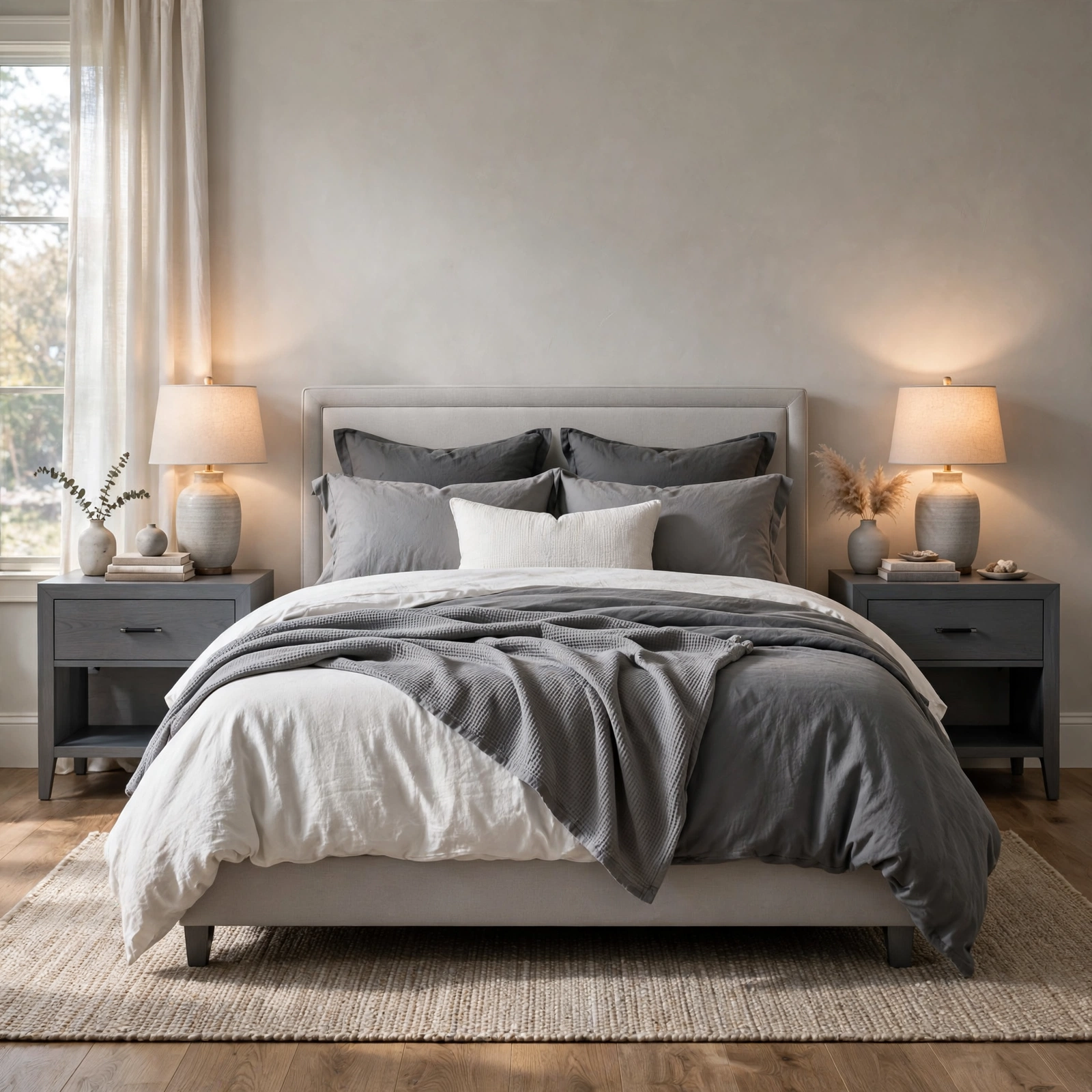 6. Slate Grey Nightstand for Grey Bedroom Ideas