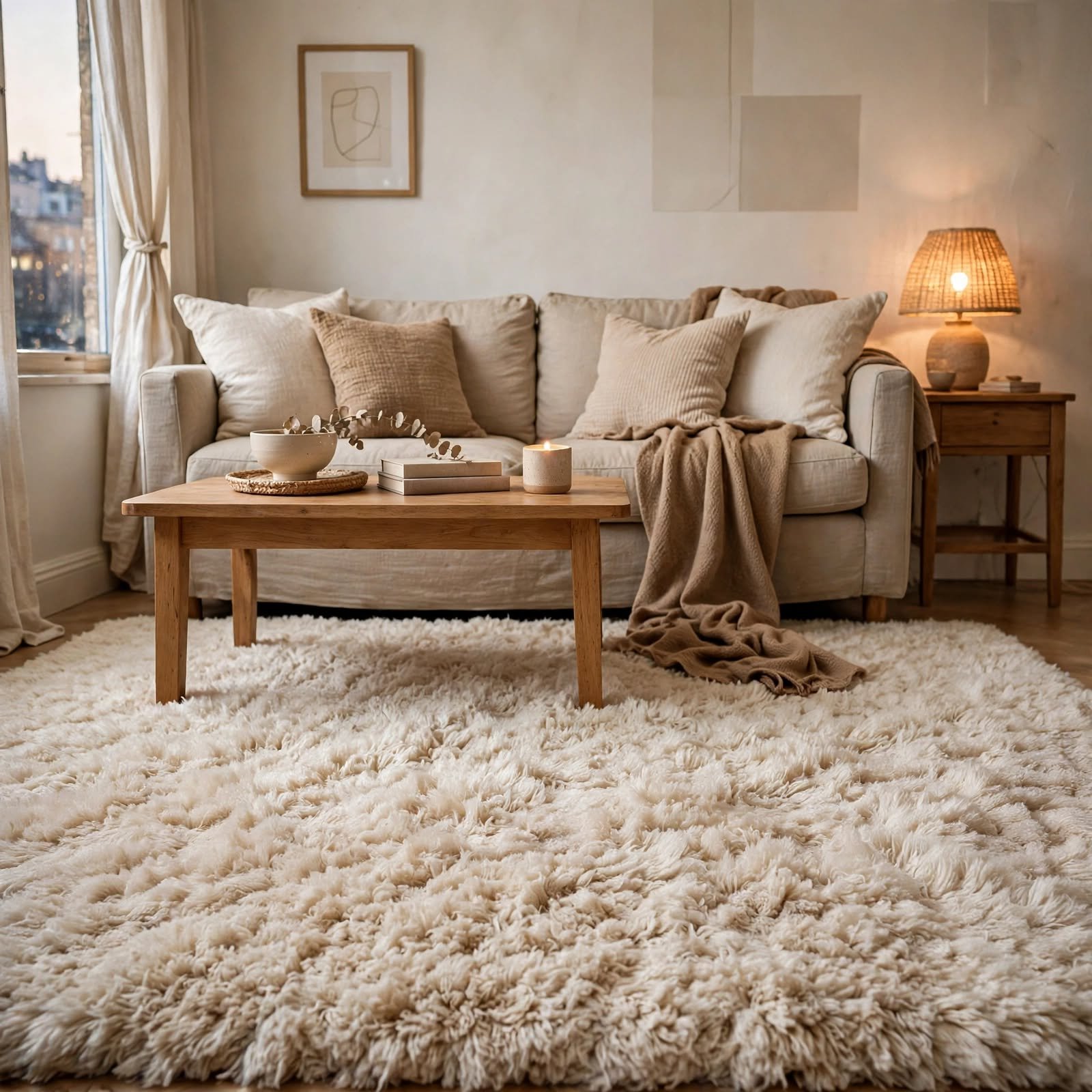 3. Soft Area Rug Underfoot for Cozy Apartment