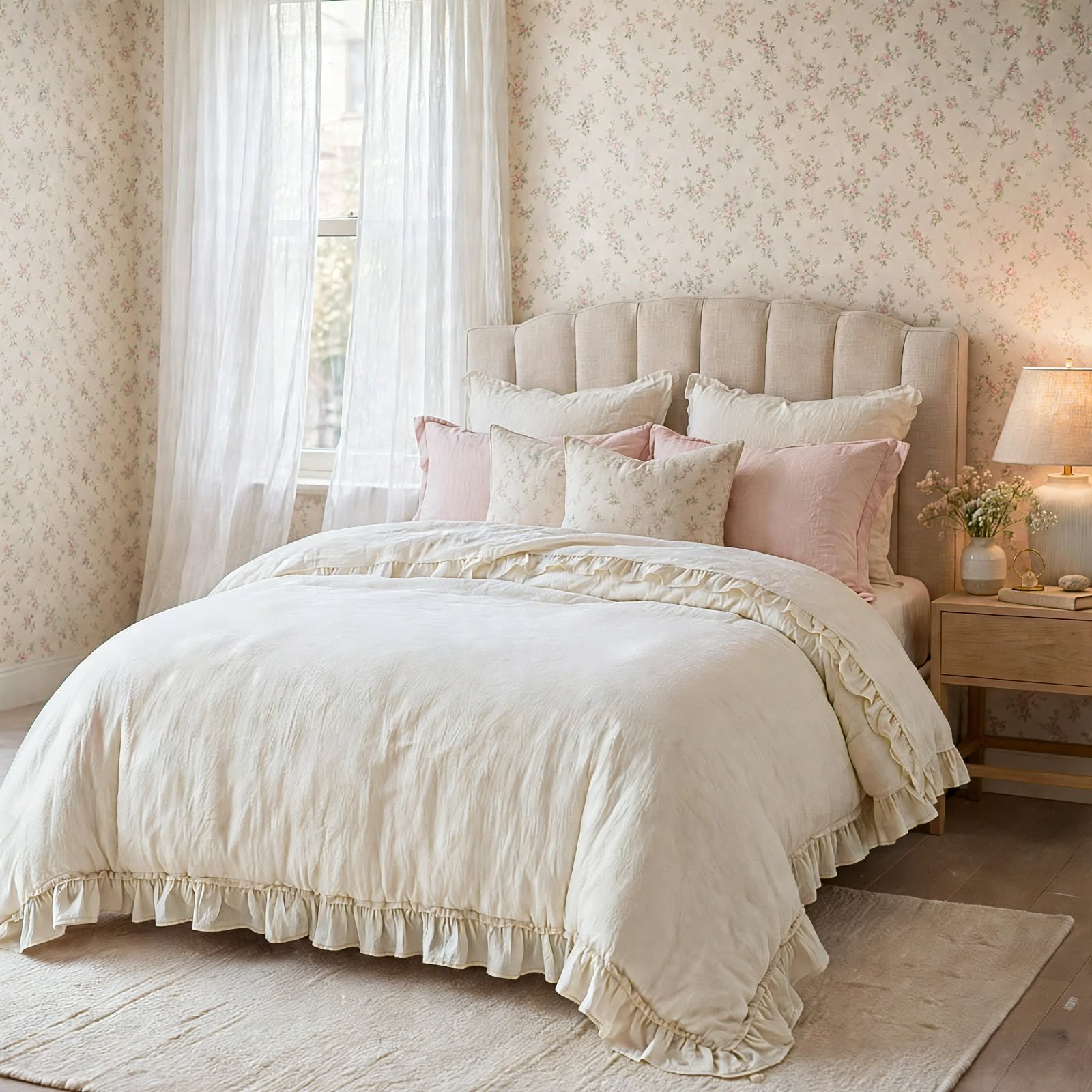 14. Soft Girl Aesthetic Bedding for Apartment Aesthetic Ideas