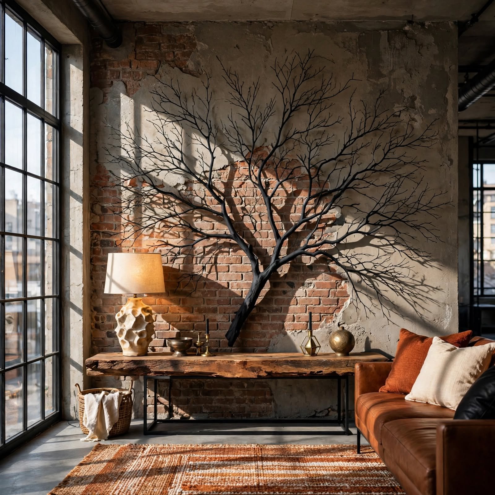 6. Spray-Painted Branch Art for DIY Wall Decor