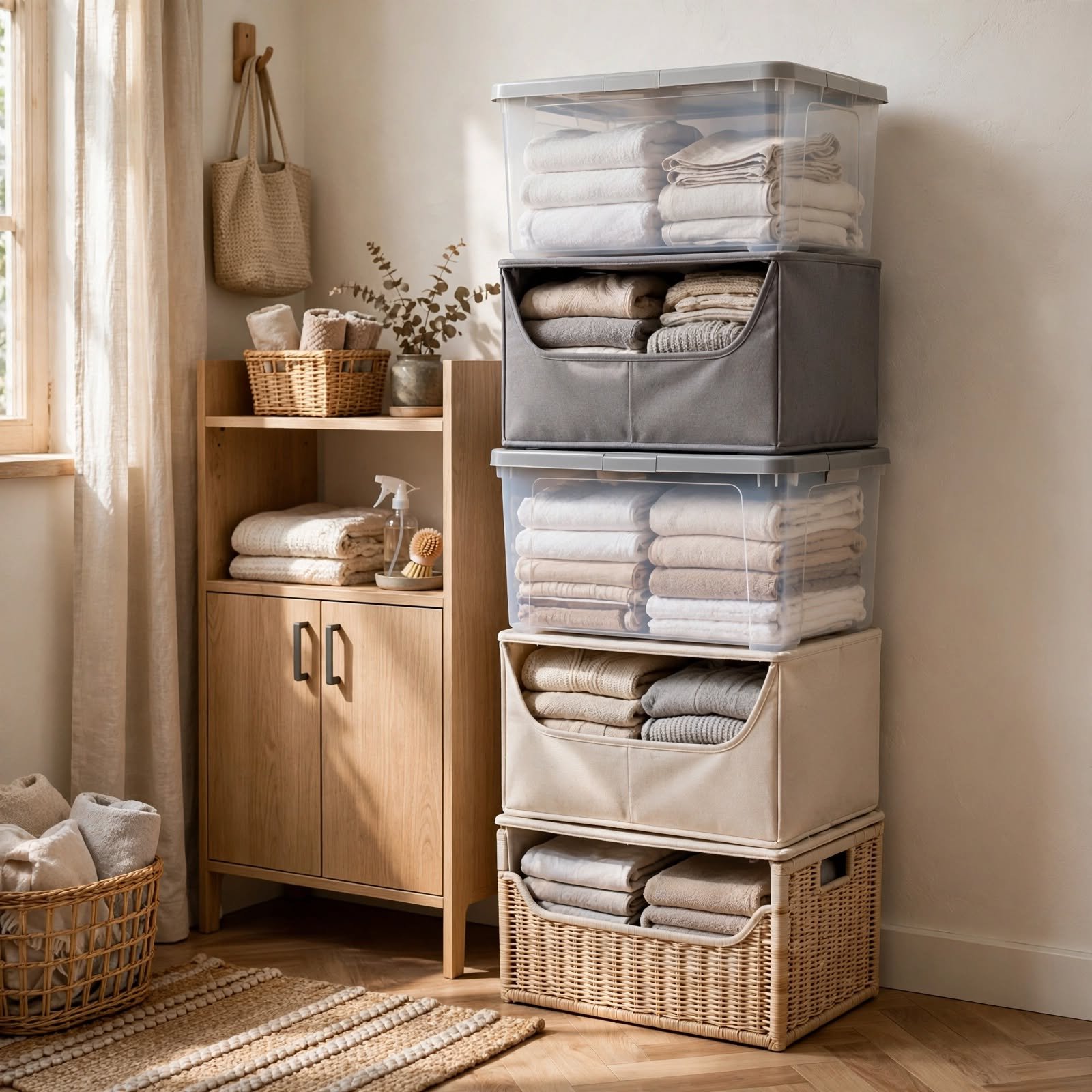 10. Stackable Storage Bins for Apartment