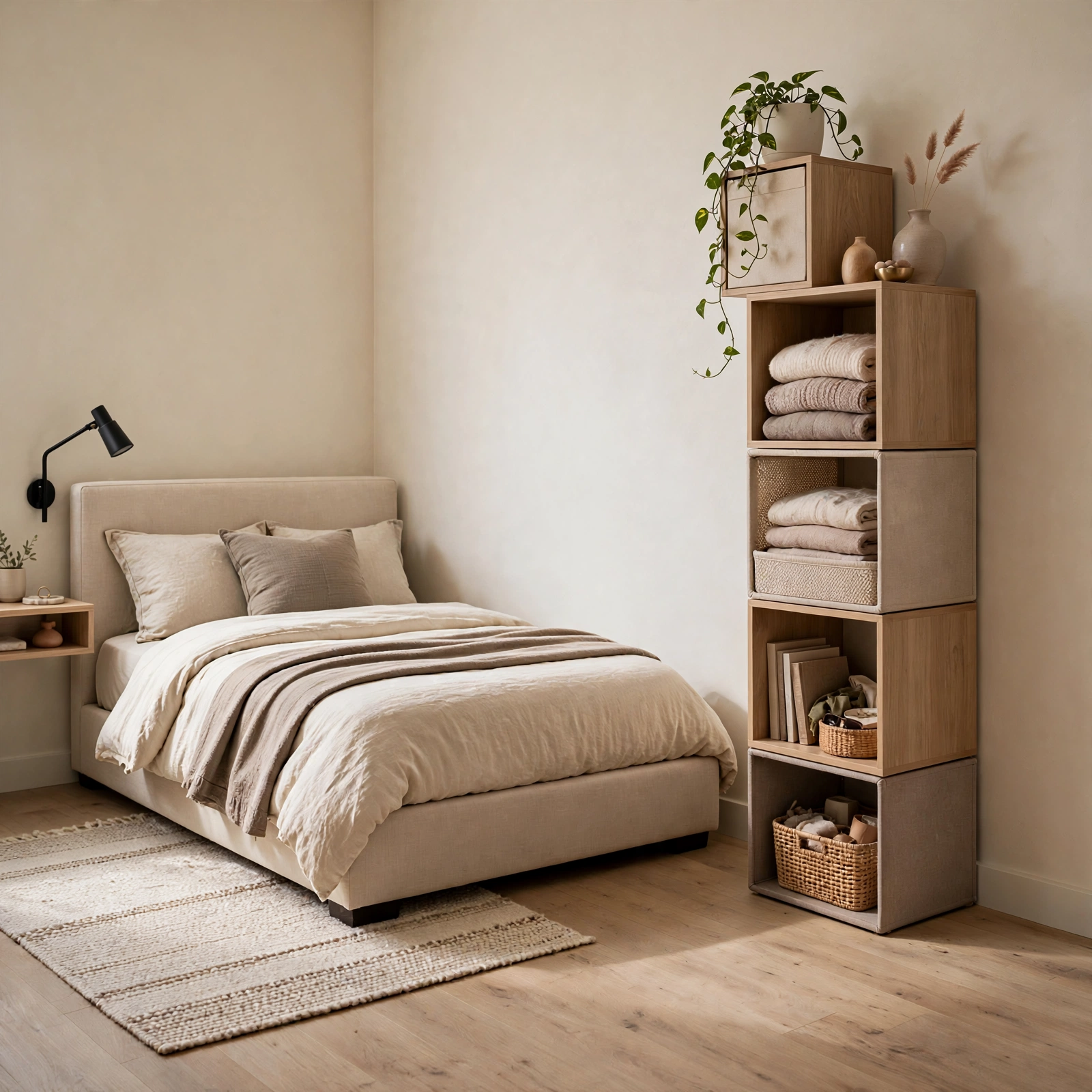 9. Stackable Storage Cubes for Small Rooms