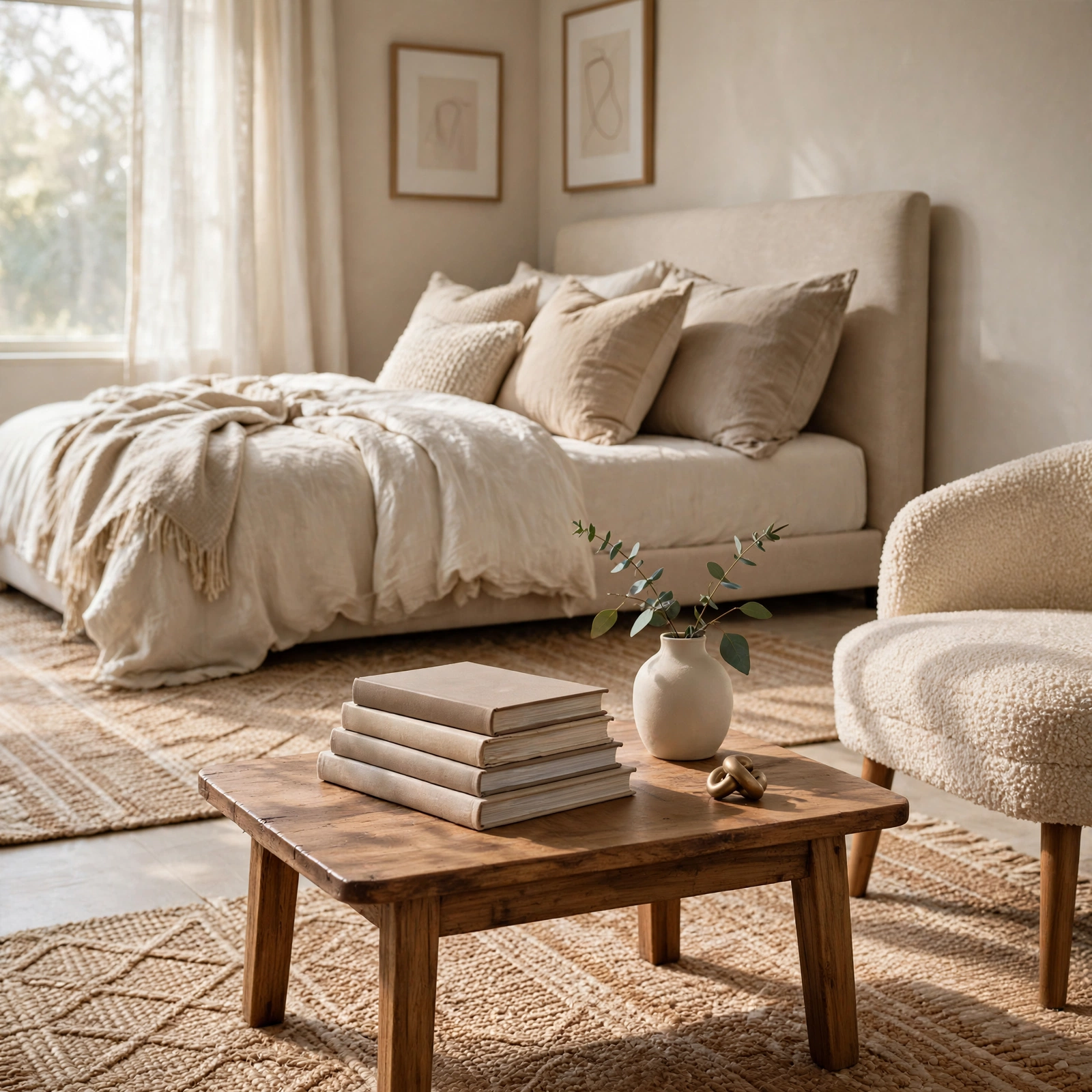7. Stacked Coffee Table Books for Bedroom Decor