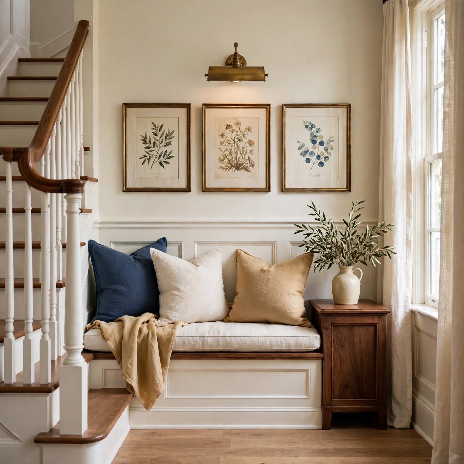 2. Stair Landing Reading Nook Art for Staircase Wall Decor
