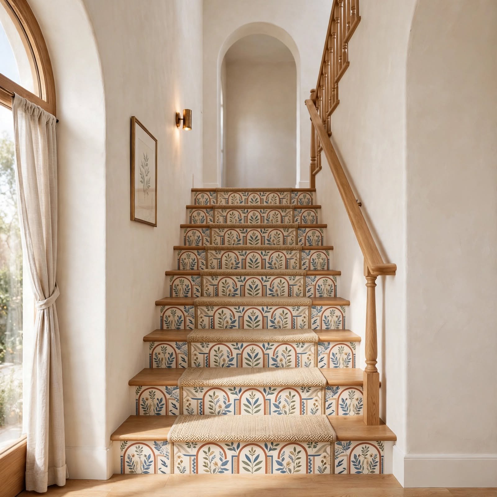 16. Stair Riser Decal Pattern for Hallway Wall Decor Ideas