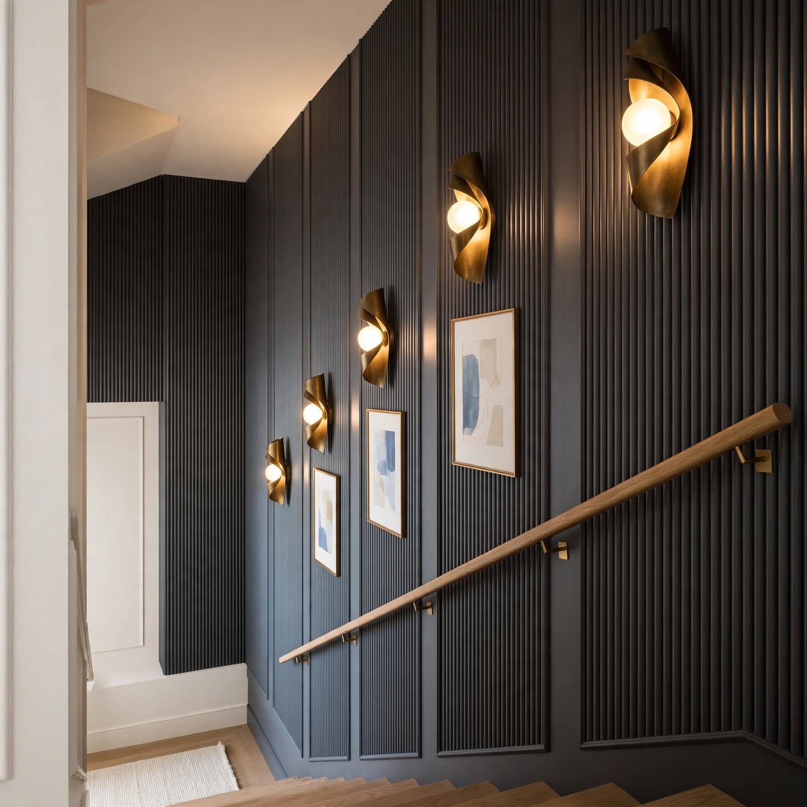 10. Staircase Wall Sconce Sequence for Staircase Wall Decor