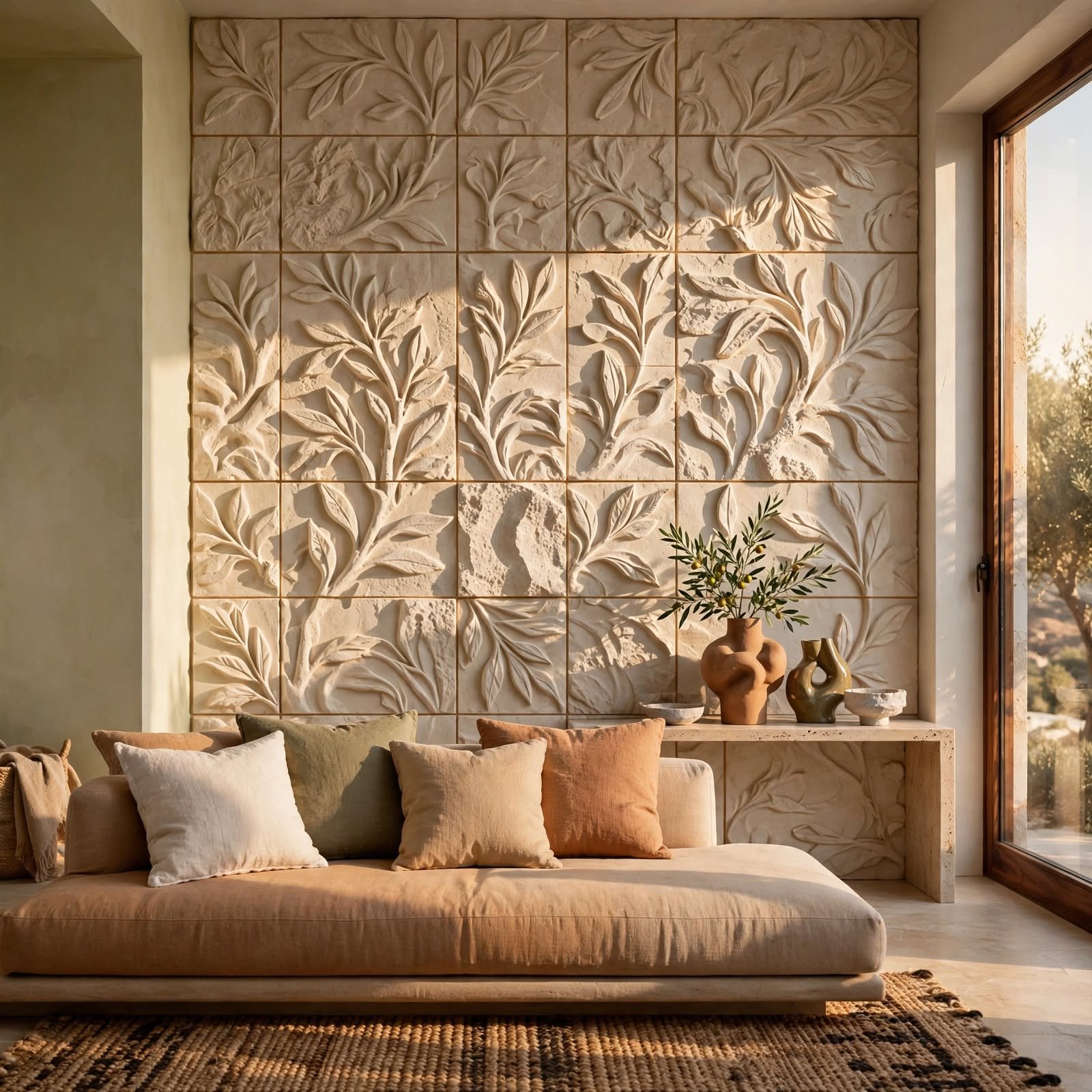 12. Stone Relief Wall Tile for Wall Decor Ideas