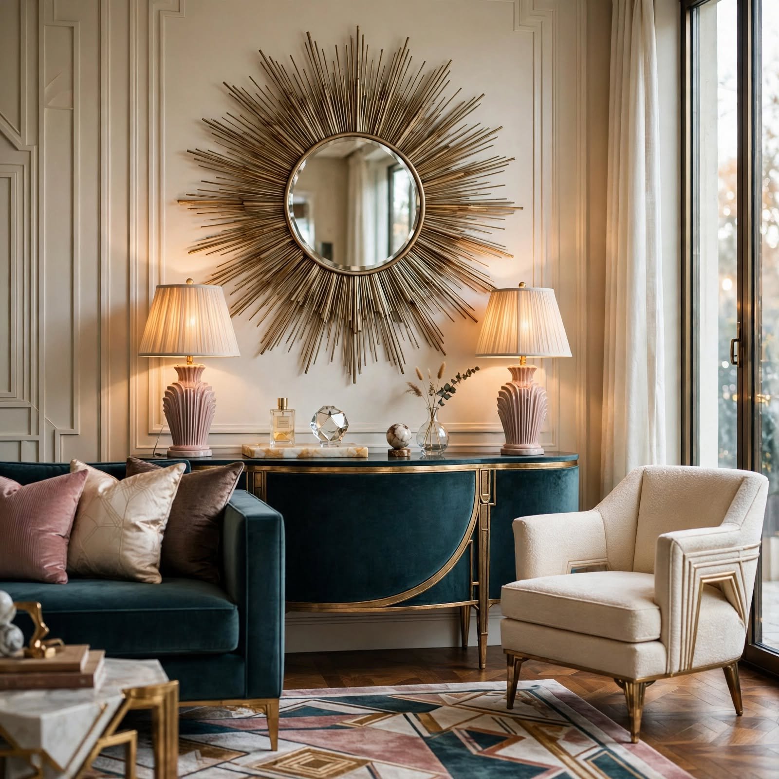 2. Sunburst Mirror Accent for Wall Decor Ideas