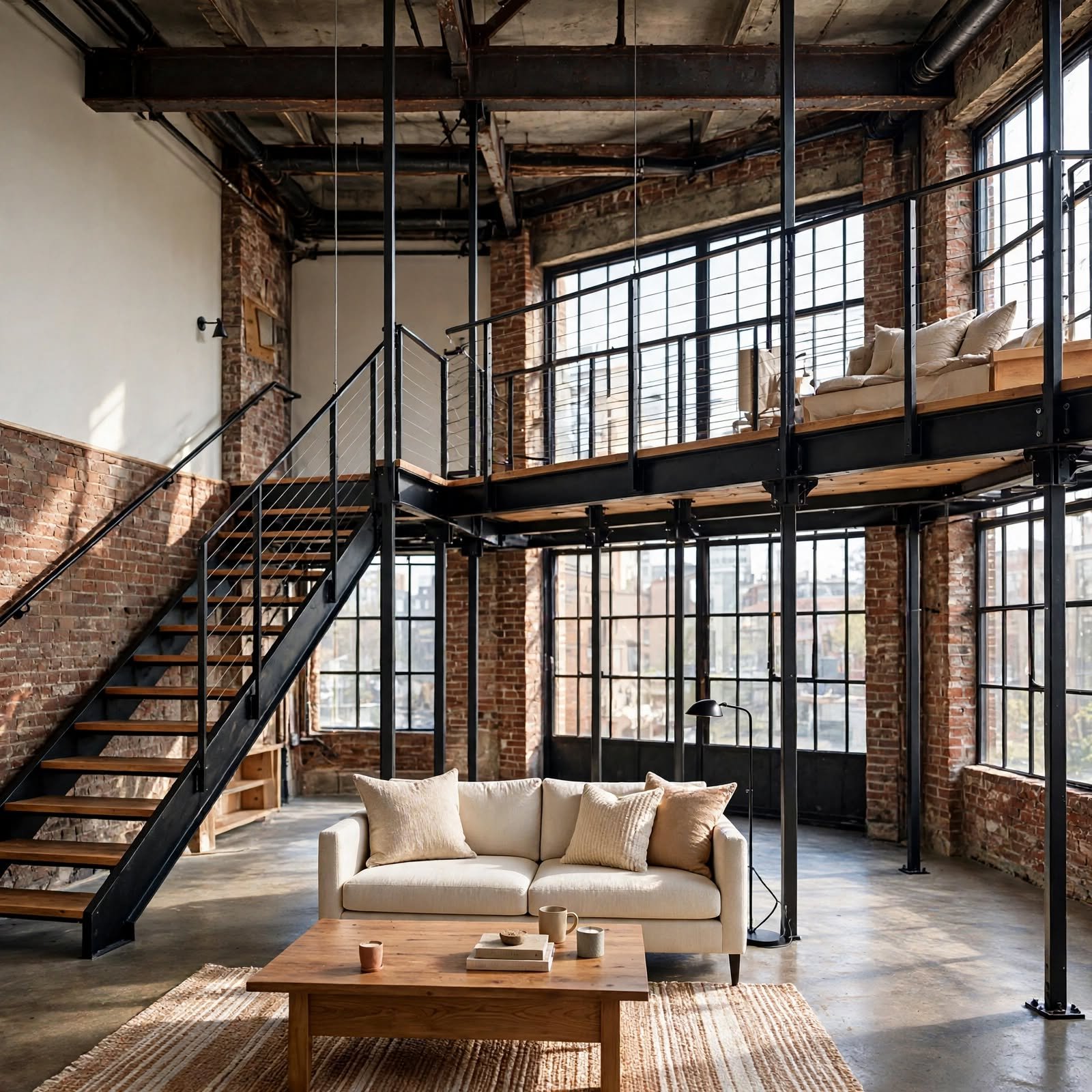 11. Suspended Walkway Rail for Loft Apartment