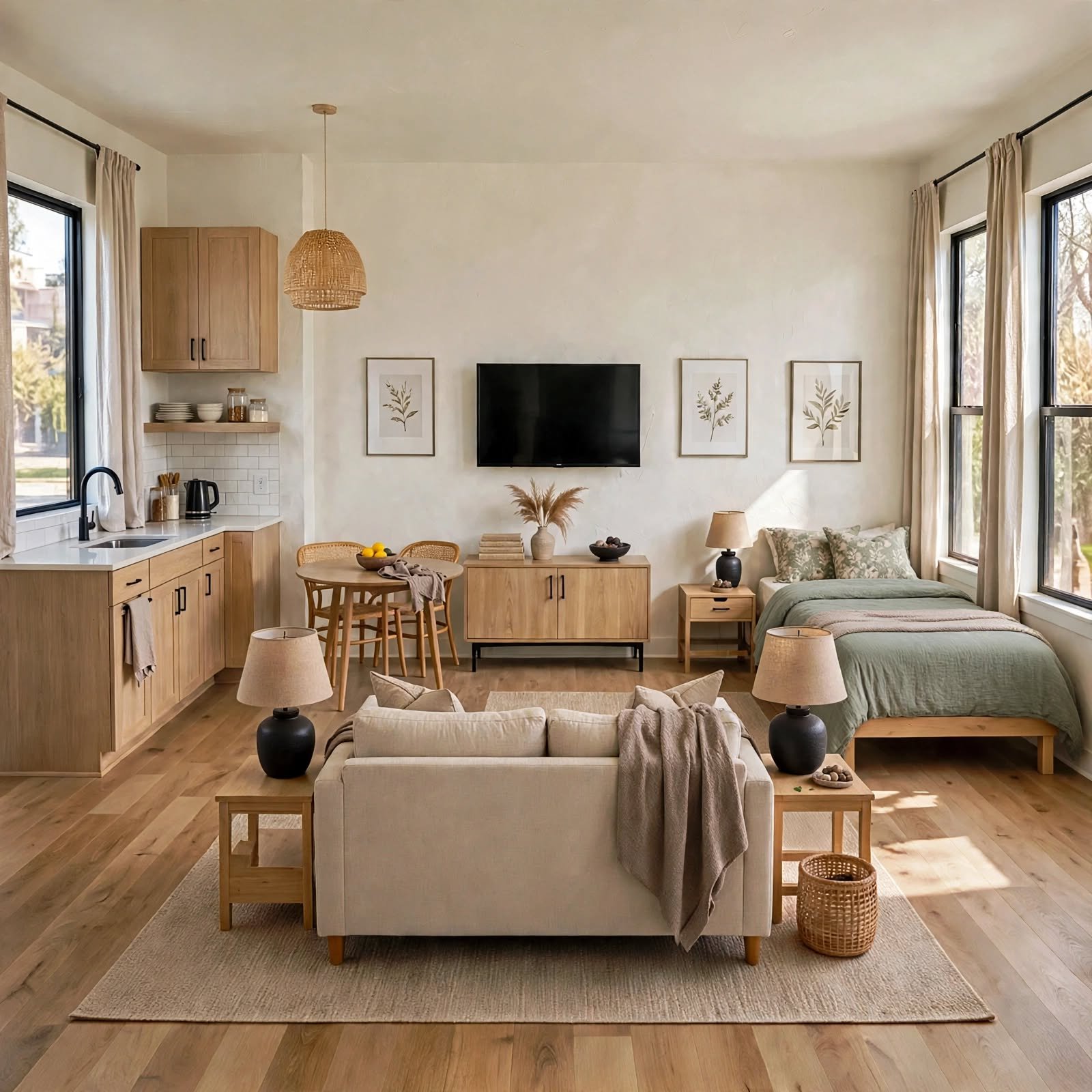 5. Symmetrical Zone Balancing for Studio Apartment Layout