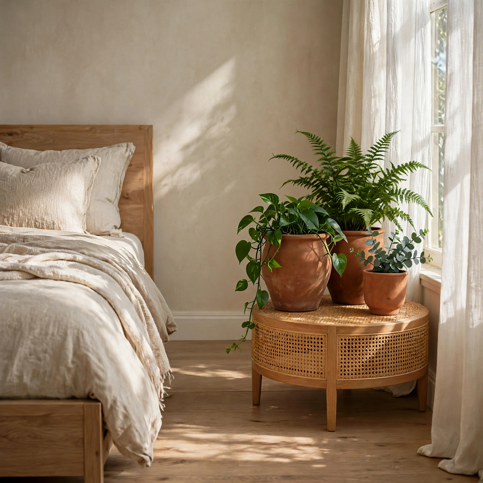 9. Terracotta Planter Trio for Bedroom Decor