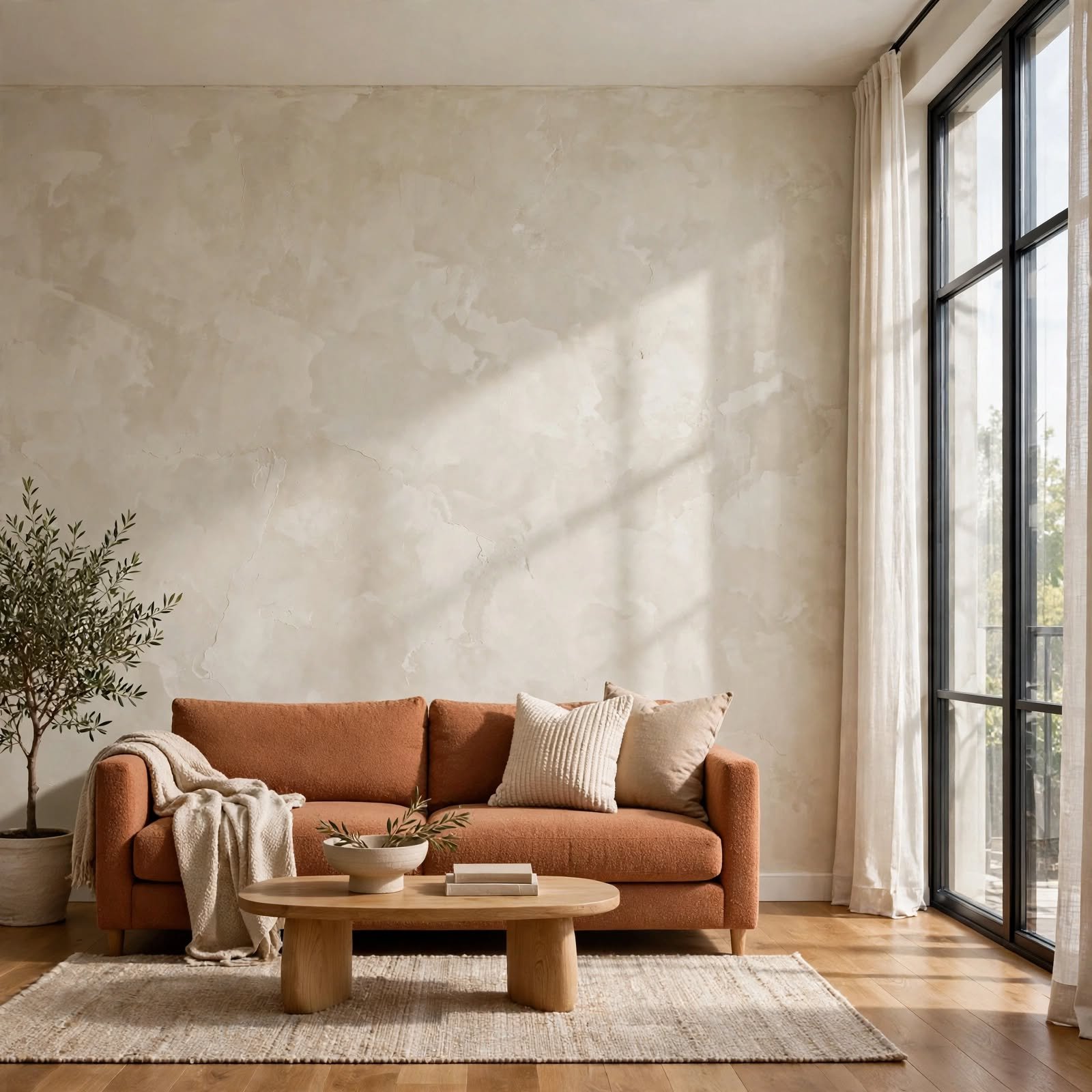 8. Textured Wall Finish for Apartment Interior