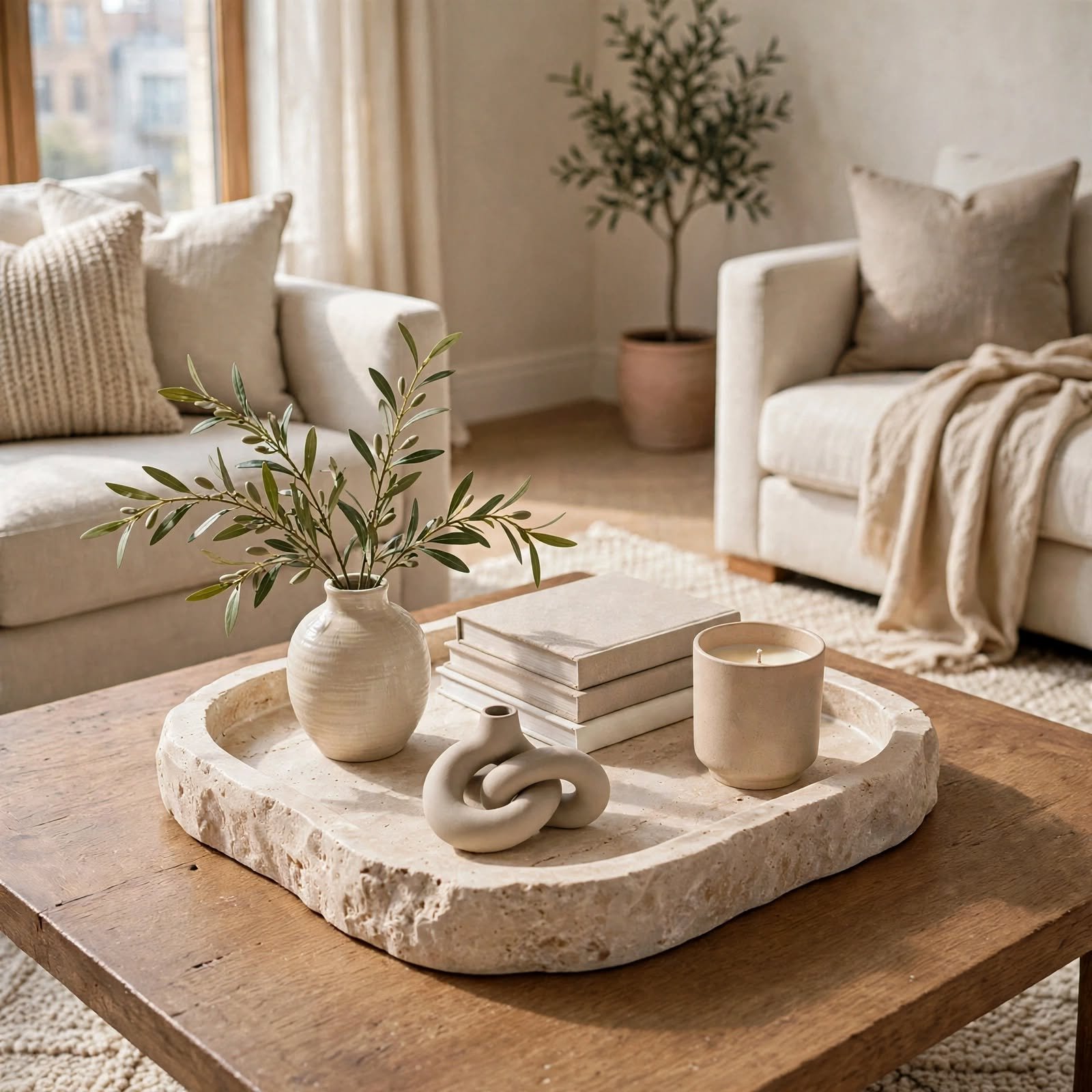 16. Tray Styling Technique for Apartment Decor Inspiration