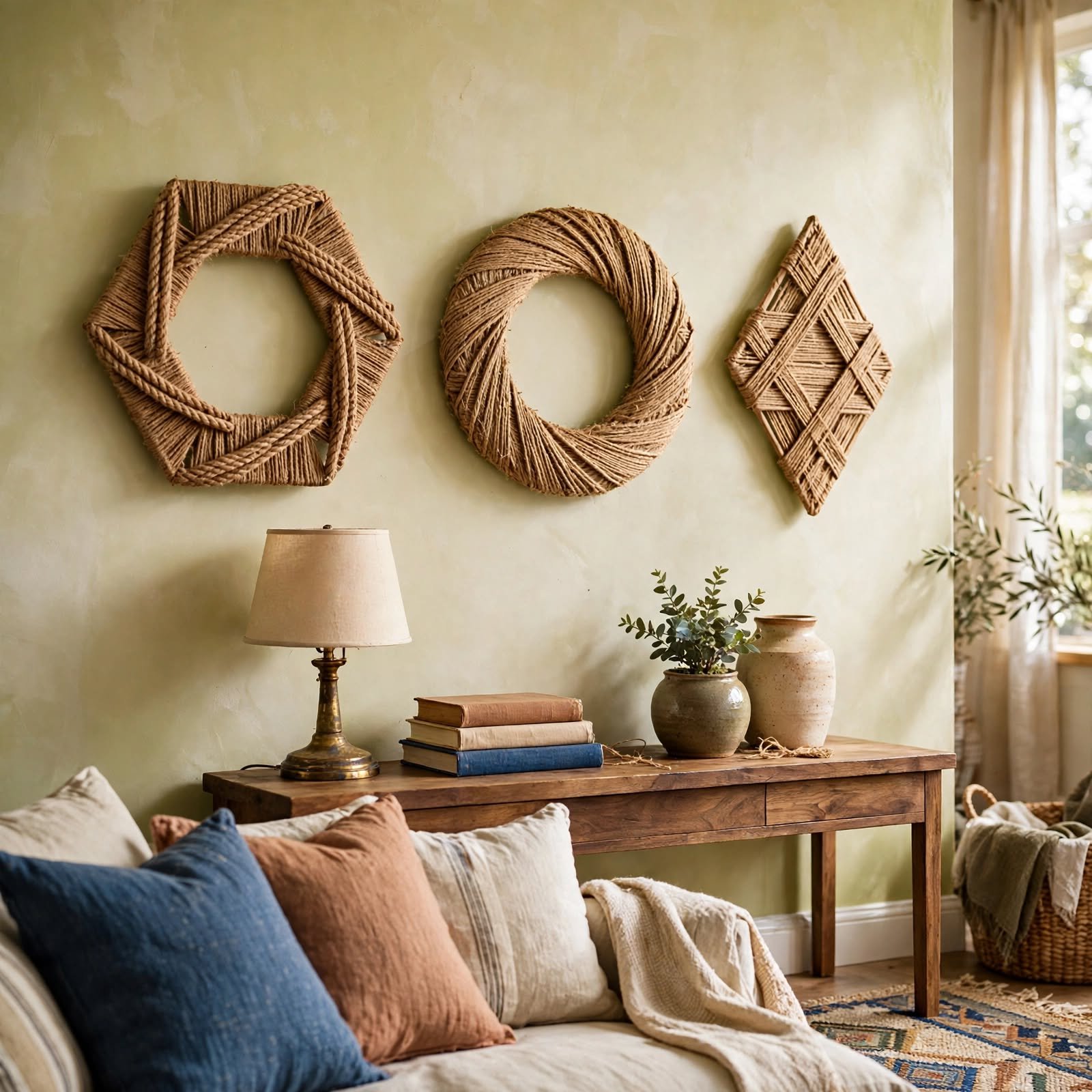 16. Twine Wrapped Letter Art for DIY Wall Decor