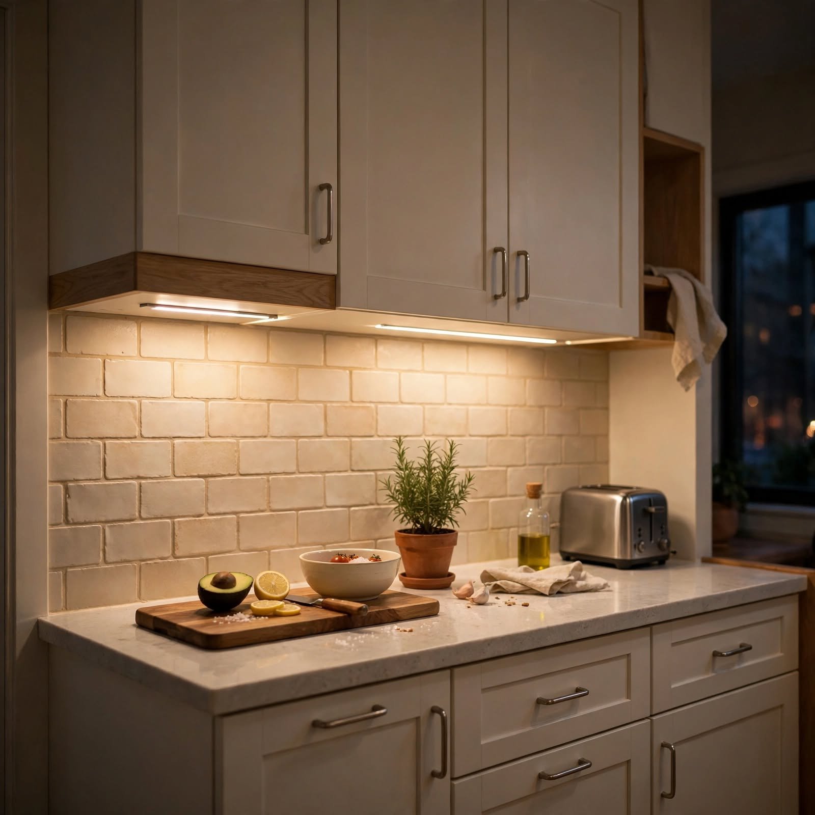 12. Under-Cabinet Lighting Strip for Small Apartment Ideas