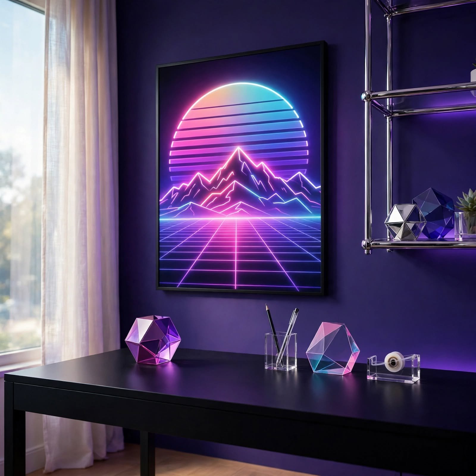 12. Vaporwave Gradient Neon Print for Wall Decor Aesthetic