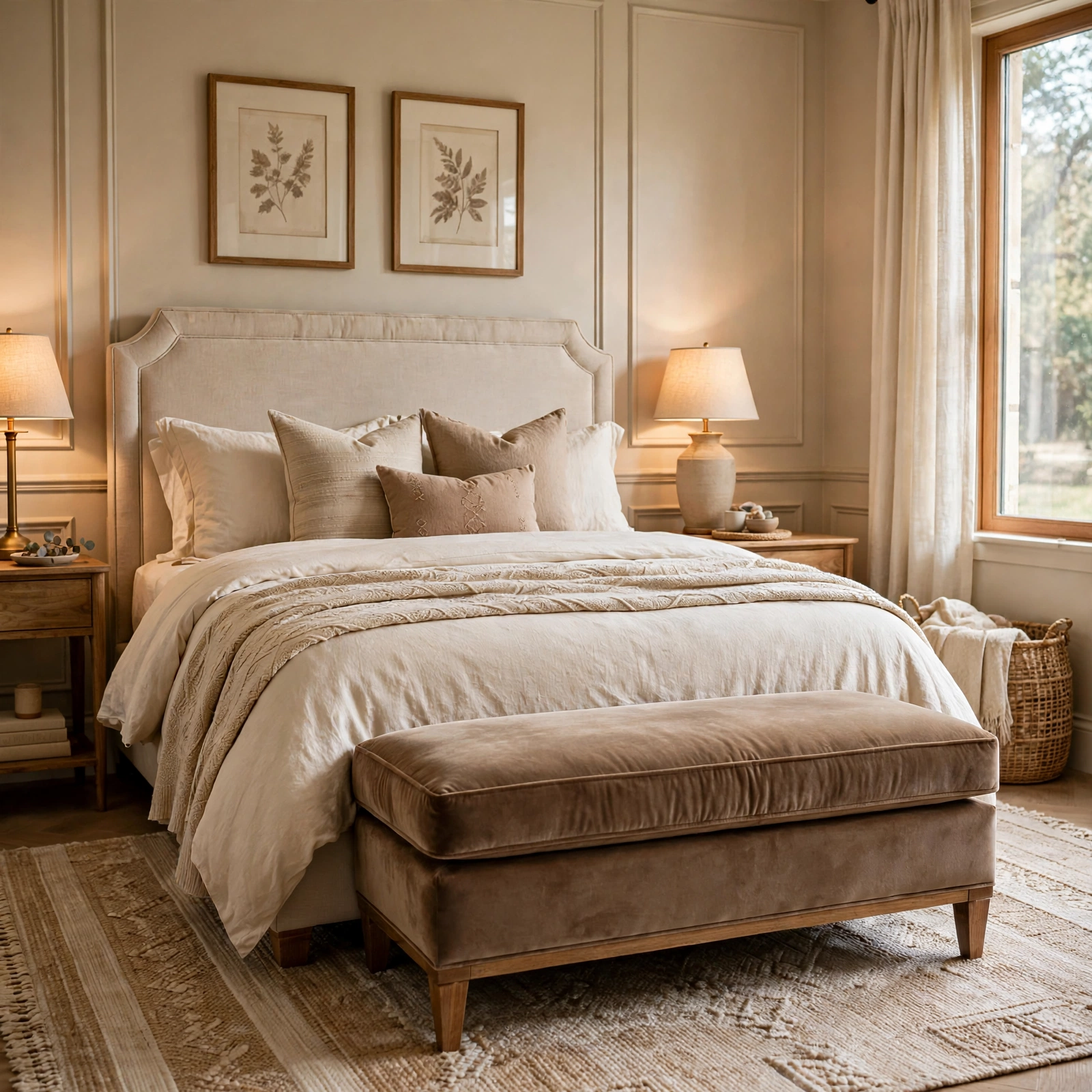 3. Velvet Bench Seat for Room Decor Bedroom