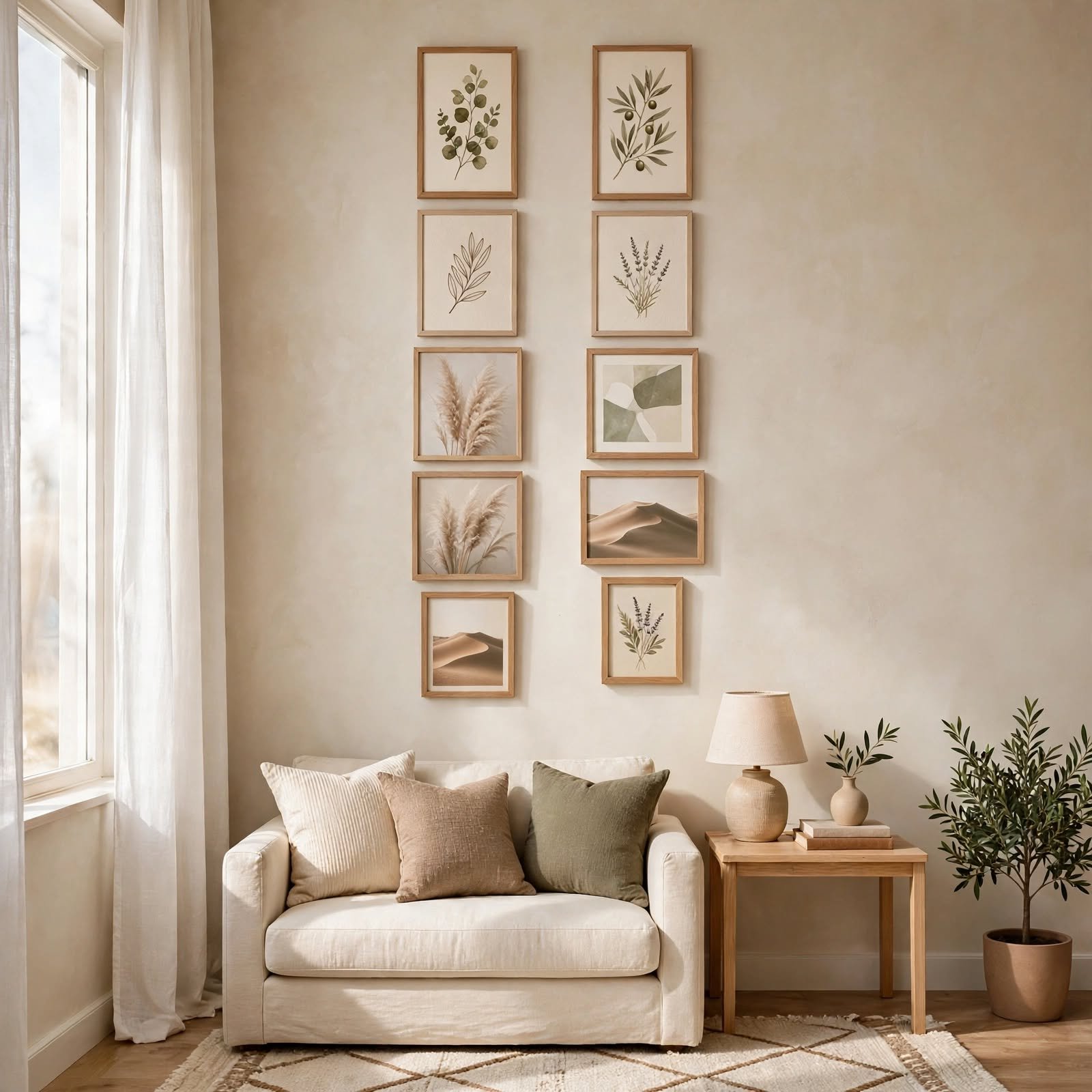 5. Vertical Gallery Wall for Small Apartment Decorating