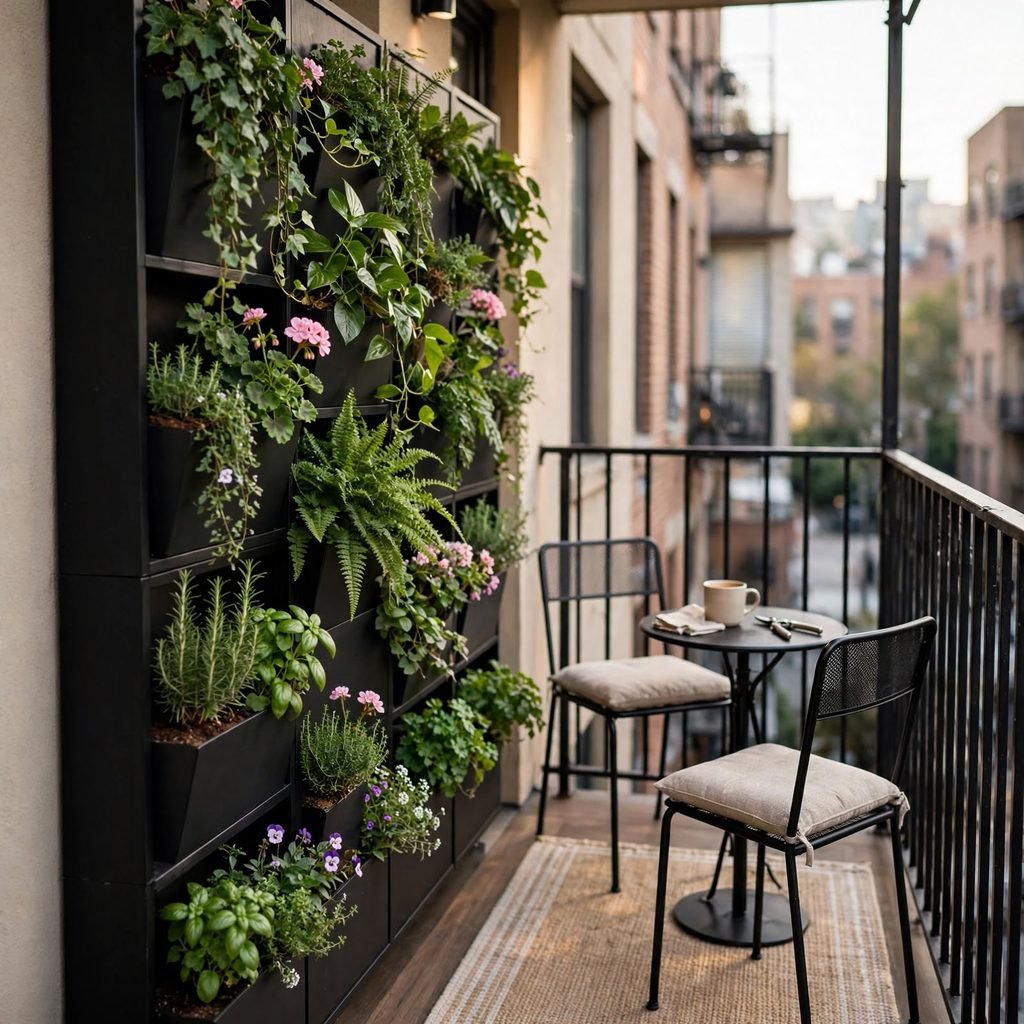 1. Vertical Planter Wall for Balcony Ideas Apartment
